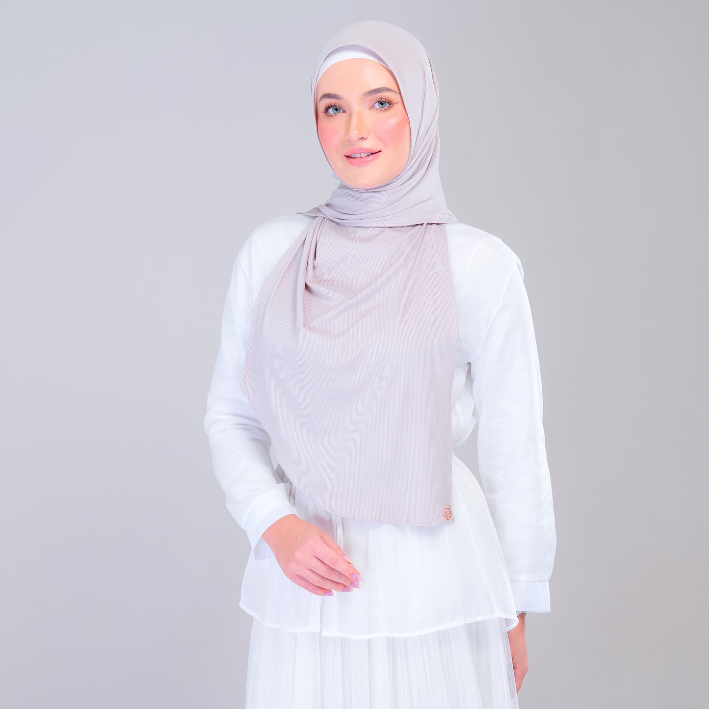 Instant Tag n' Go Shawl | Ribbed Jersey in Taupe