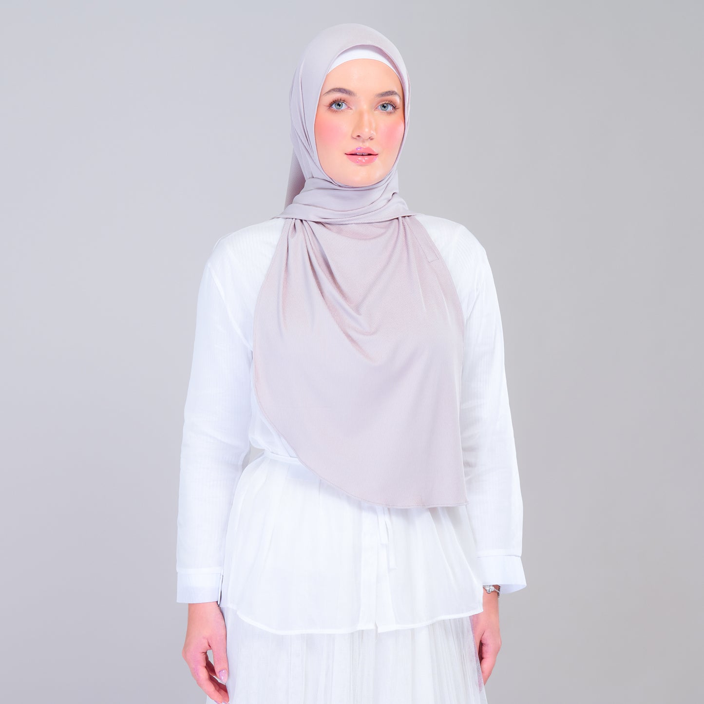 Instant Tag n' Go Shawl | Ribbed Jersey in Taupe