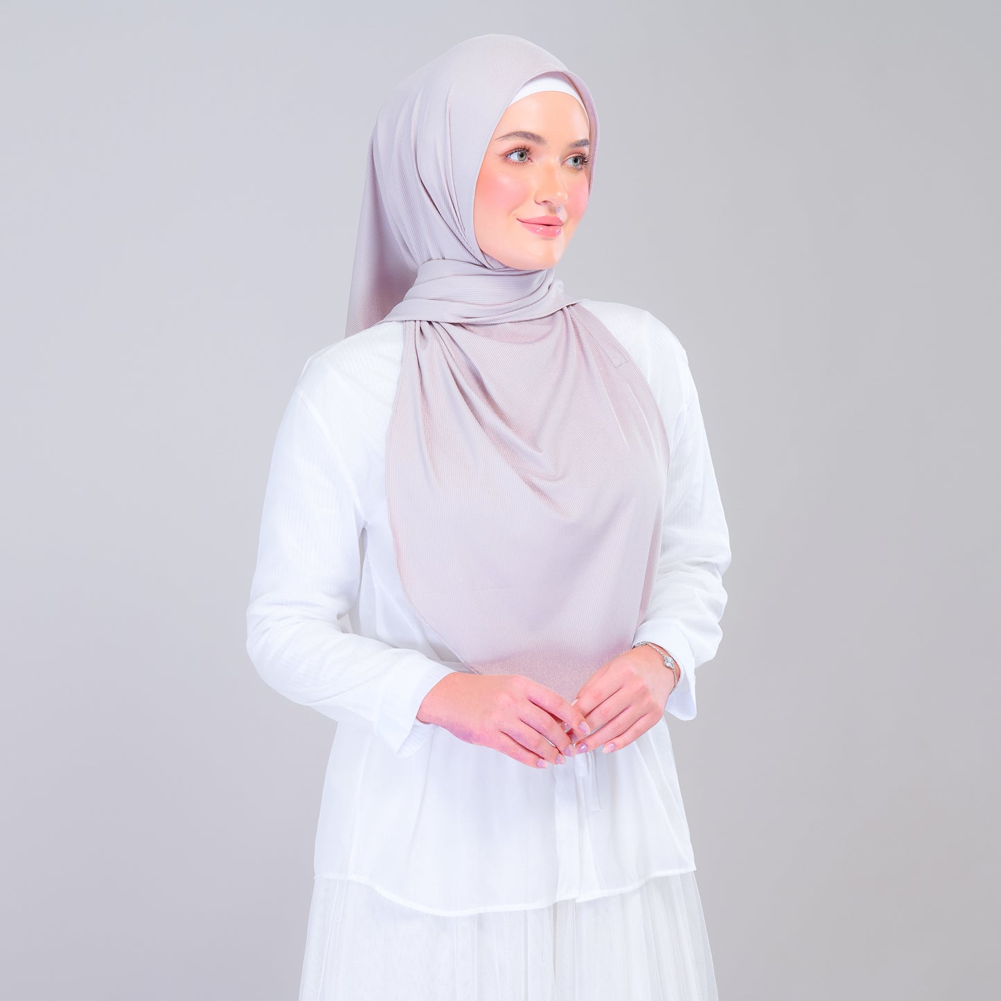 Instant Tag n' Go Shawl | Ribbed Jersey in Taupe