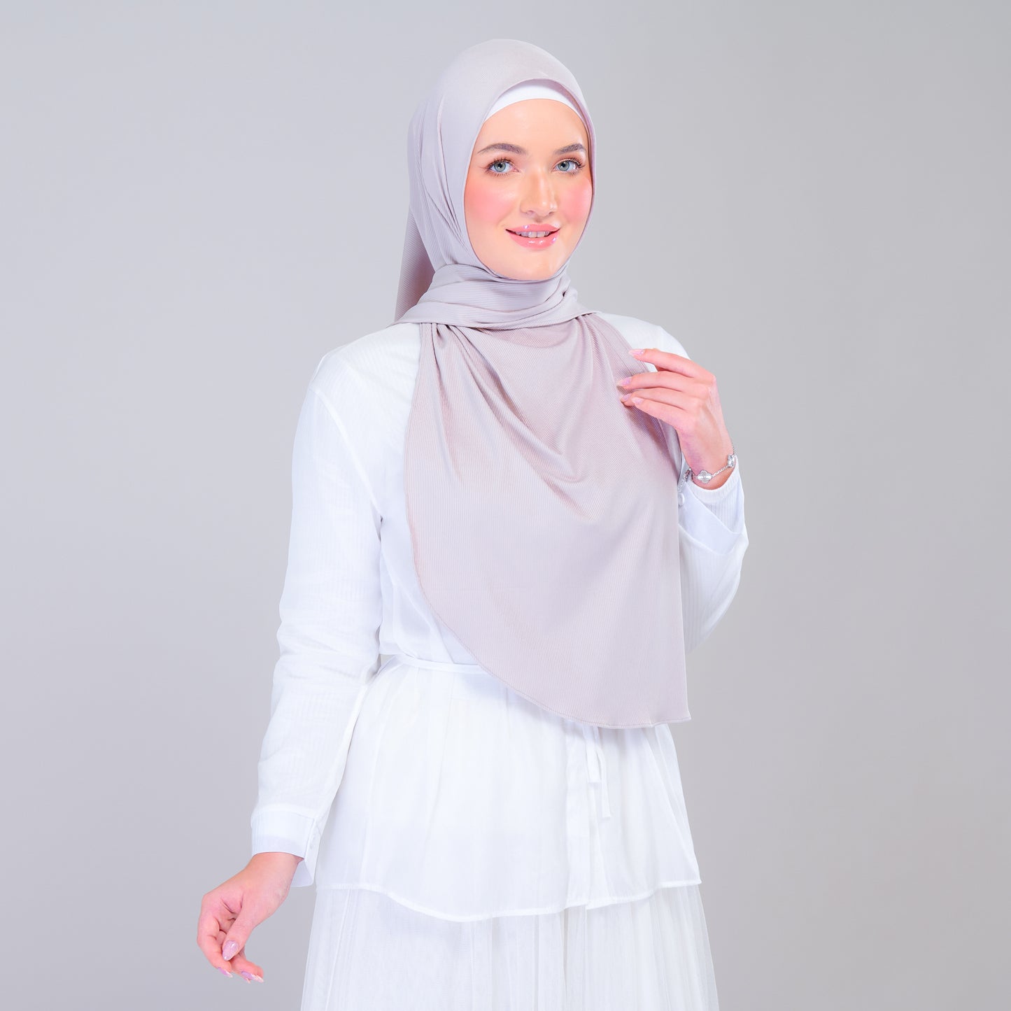 Instant Tag n' Go Shawl | Ribbed Jersey in Taupe
