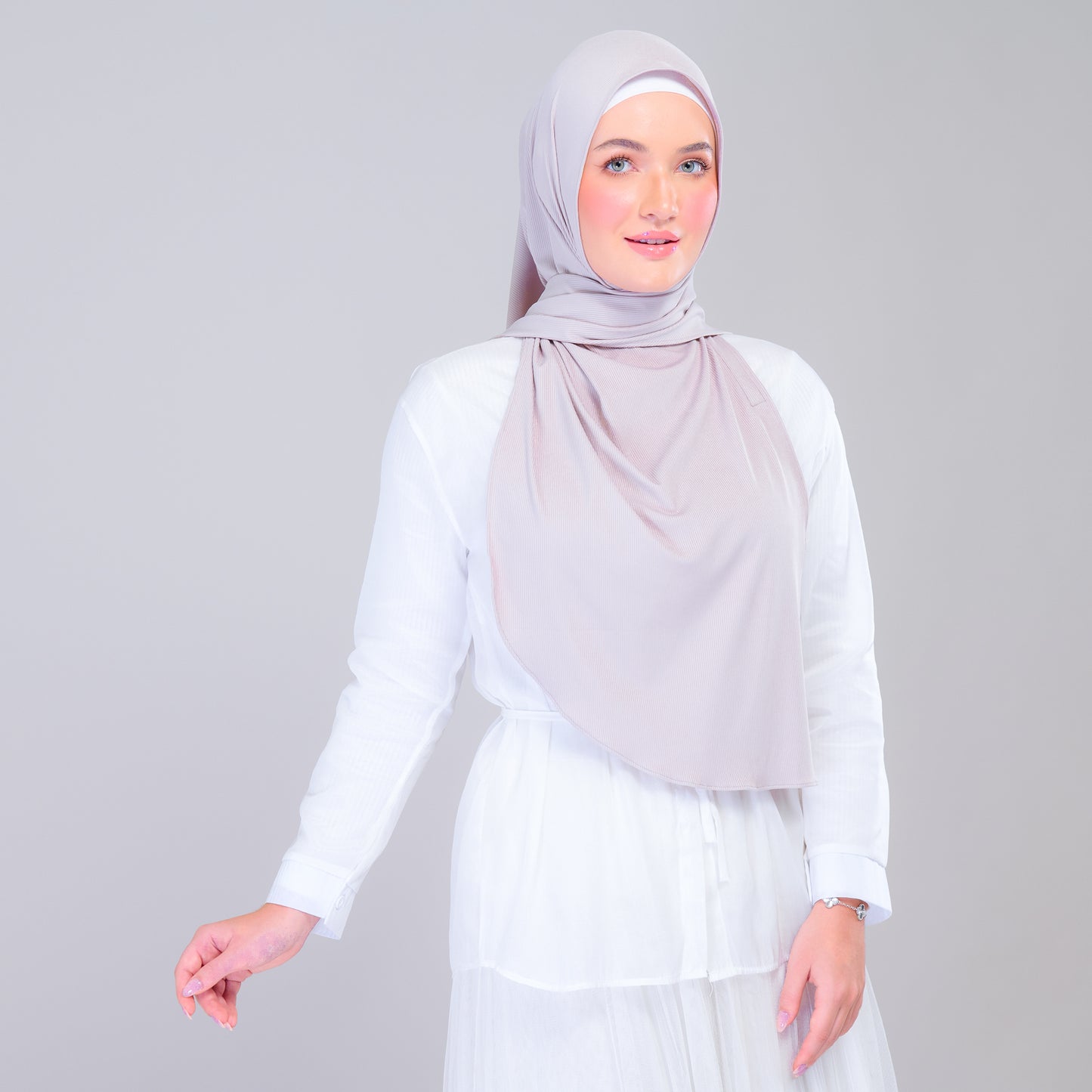 Instant Tag n' Go Shawl | Ribbed Jersey in Taupe