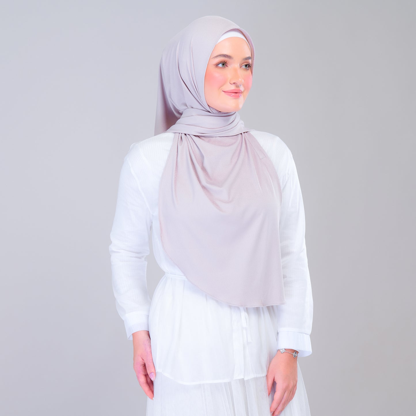 Instant Tag n' Go Shawl | Ribbed Jersey in Taupe