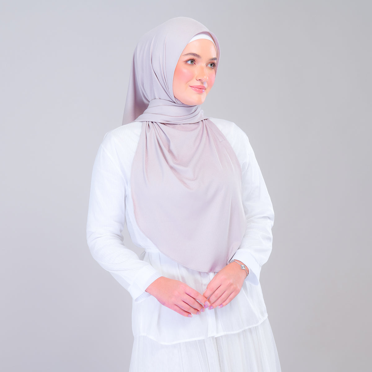 Instant Tag n' Go Shawl | Ribbed Jersey in Taupe