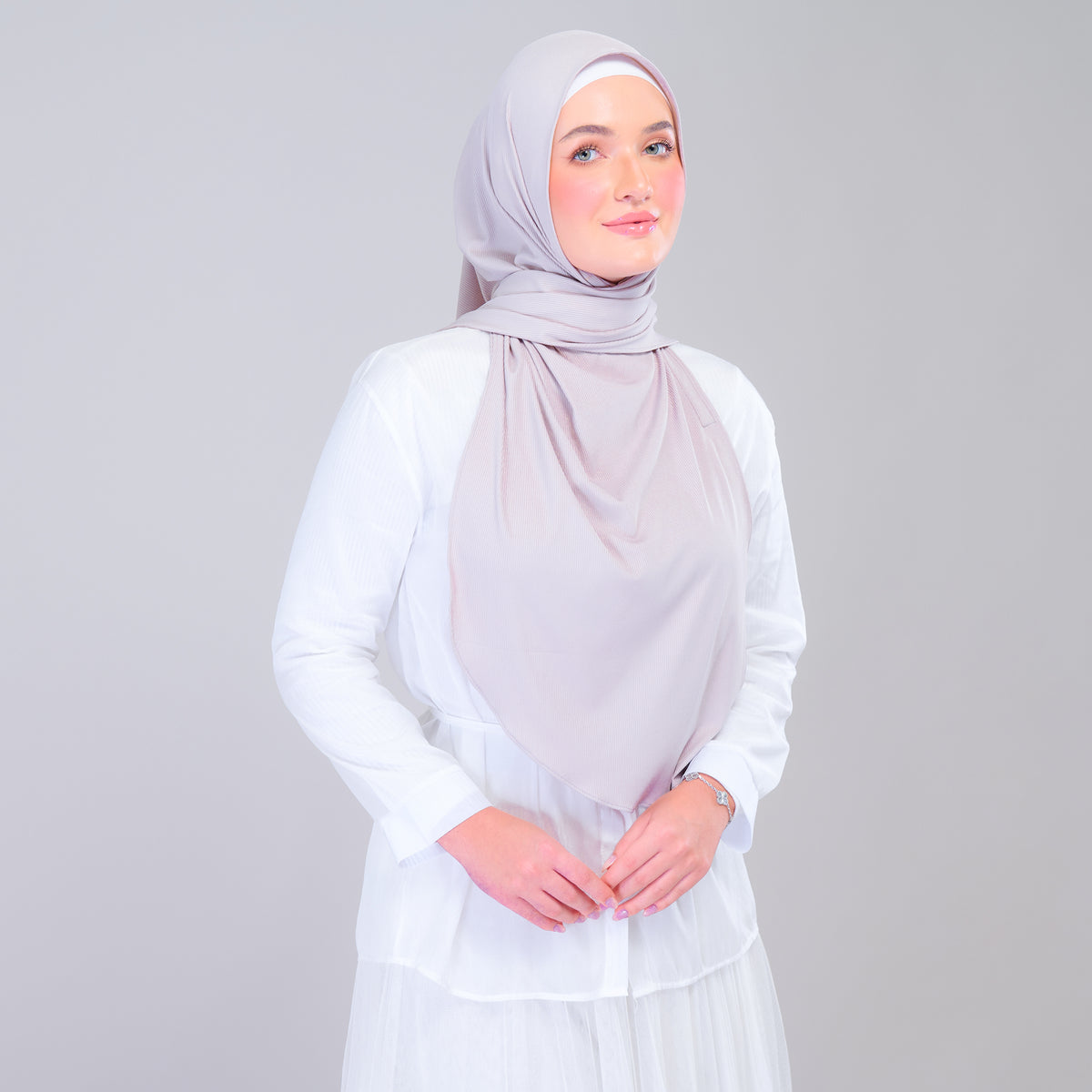 Instant Tag n' Go Shawl | Ribbed Jersey in Taupe