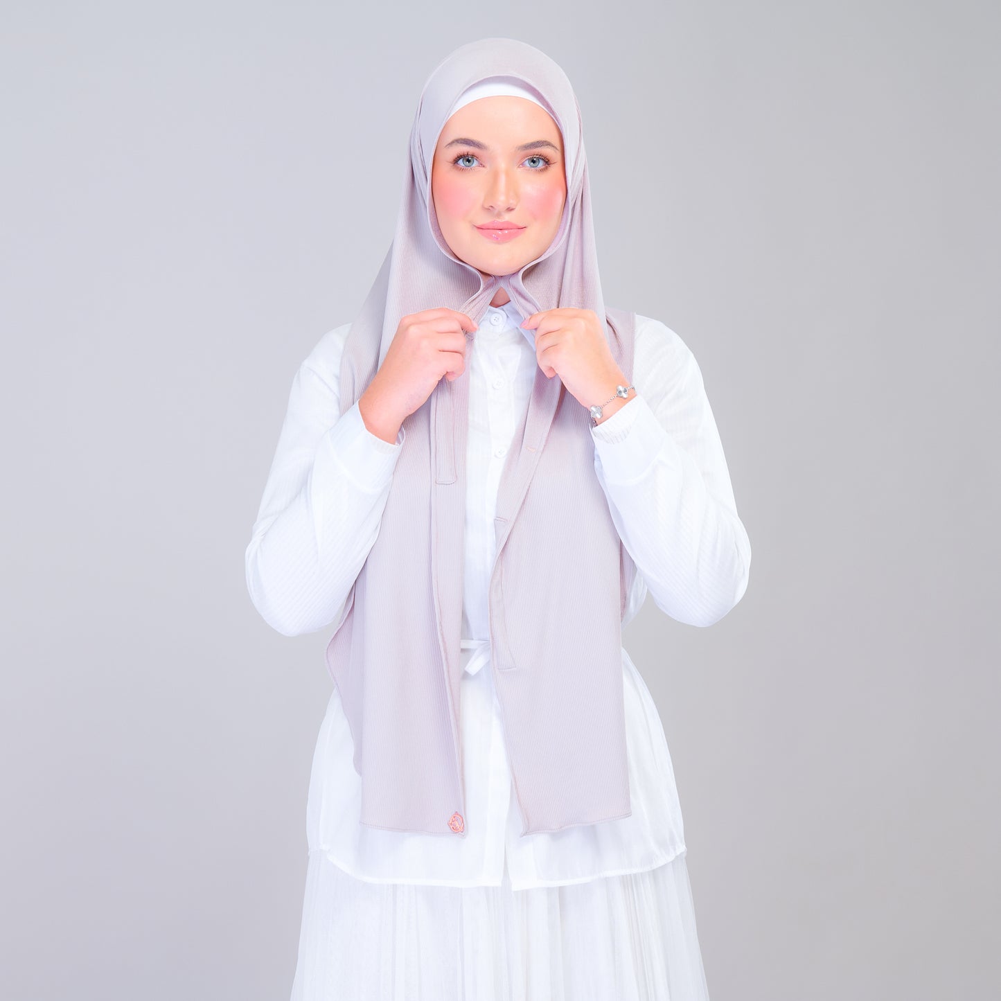 Instant Tag n' Go Shawl | Ribbed Jersey in Taupe