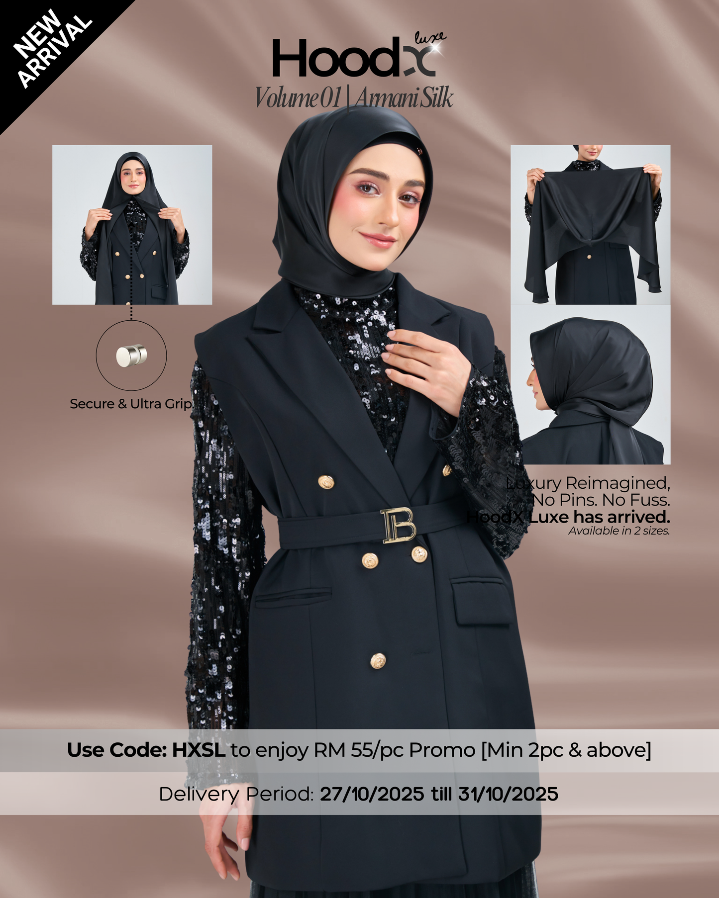 HoodX Luxe in Raven Black