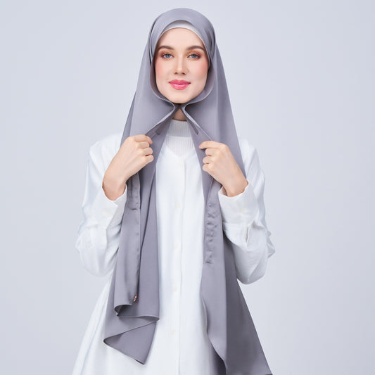 Instant Tag n' Go Shawl | Satin Bulle in Stone Grey
