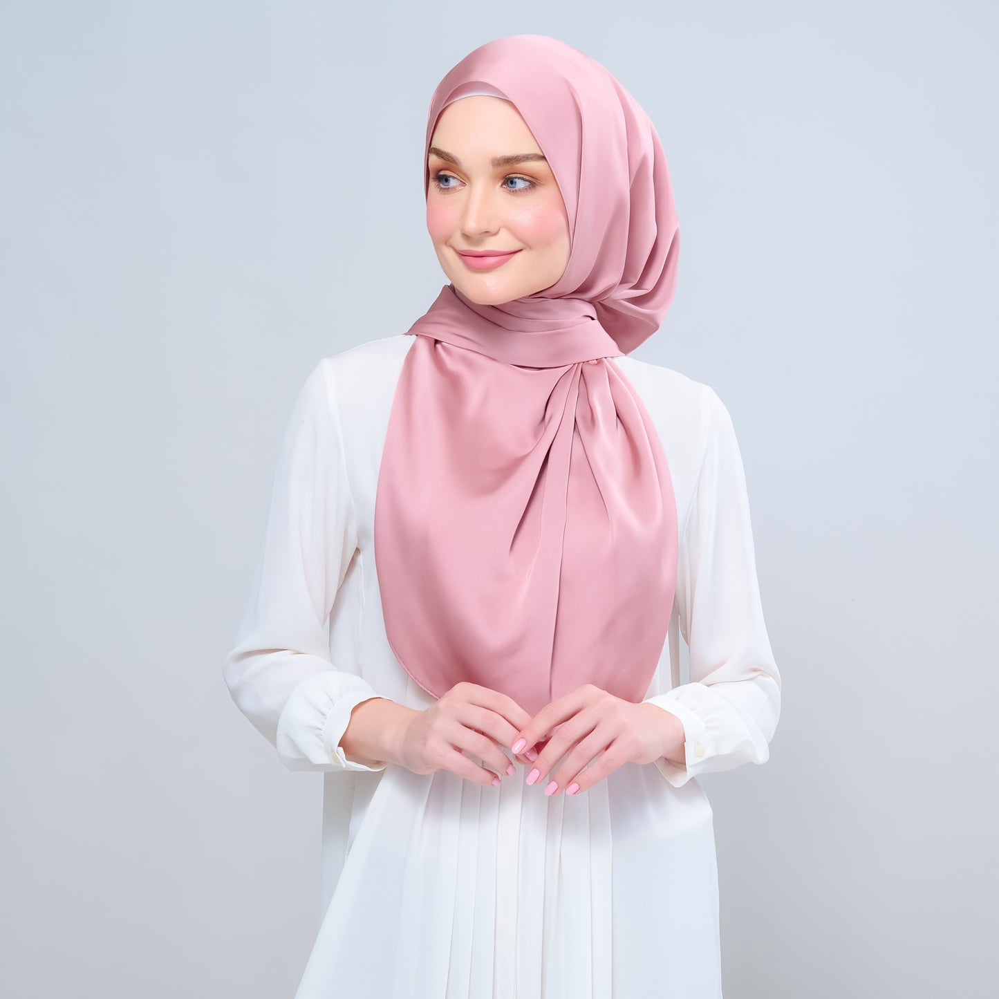 Instant Tag n' Go Shawl | Satin Bulle in Dusty Pink
