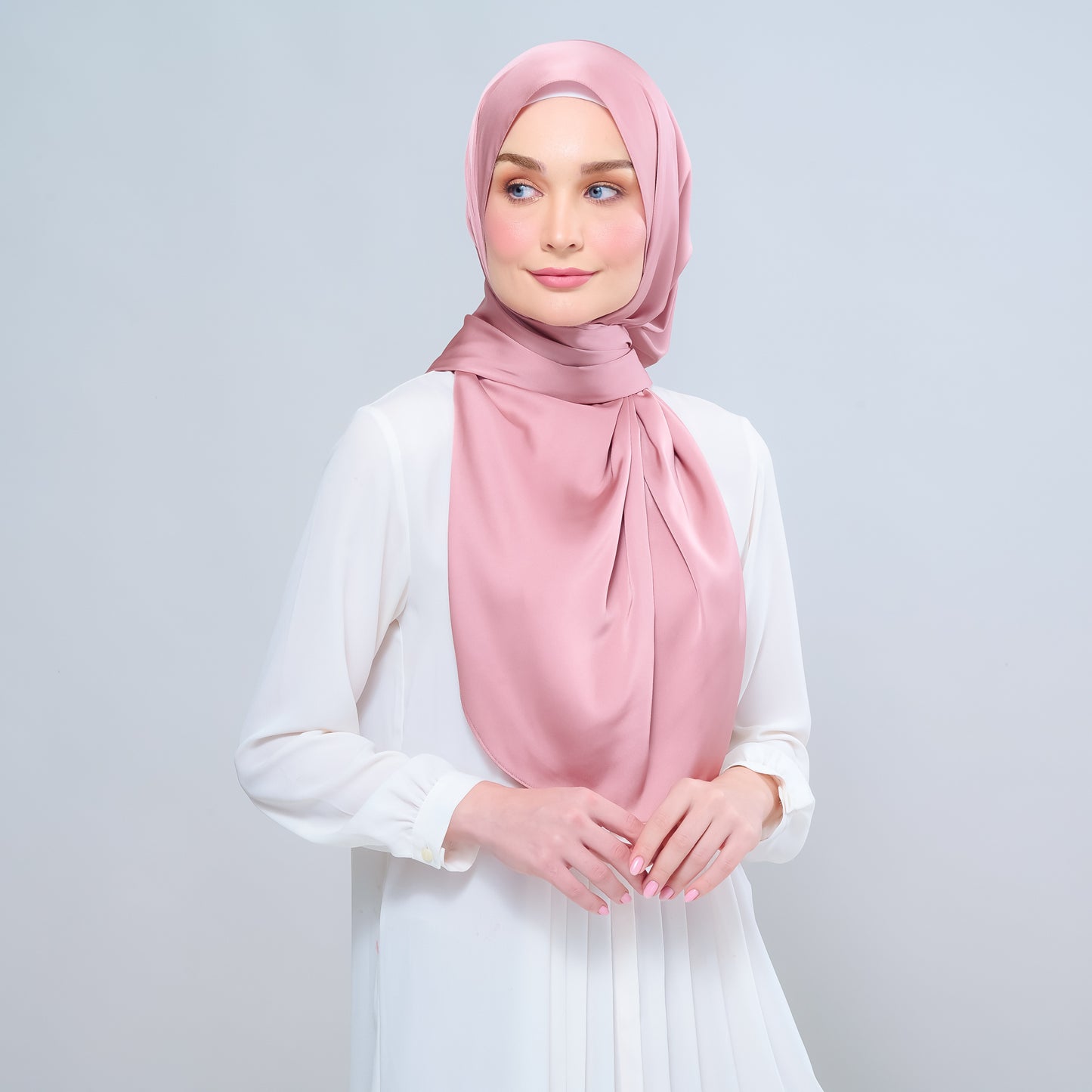 Instant Tag n' Go Shawl | Satin Bulle in Dusty Pink