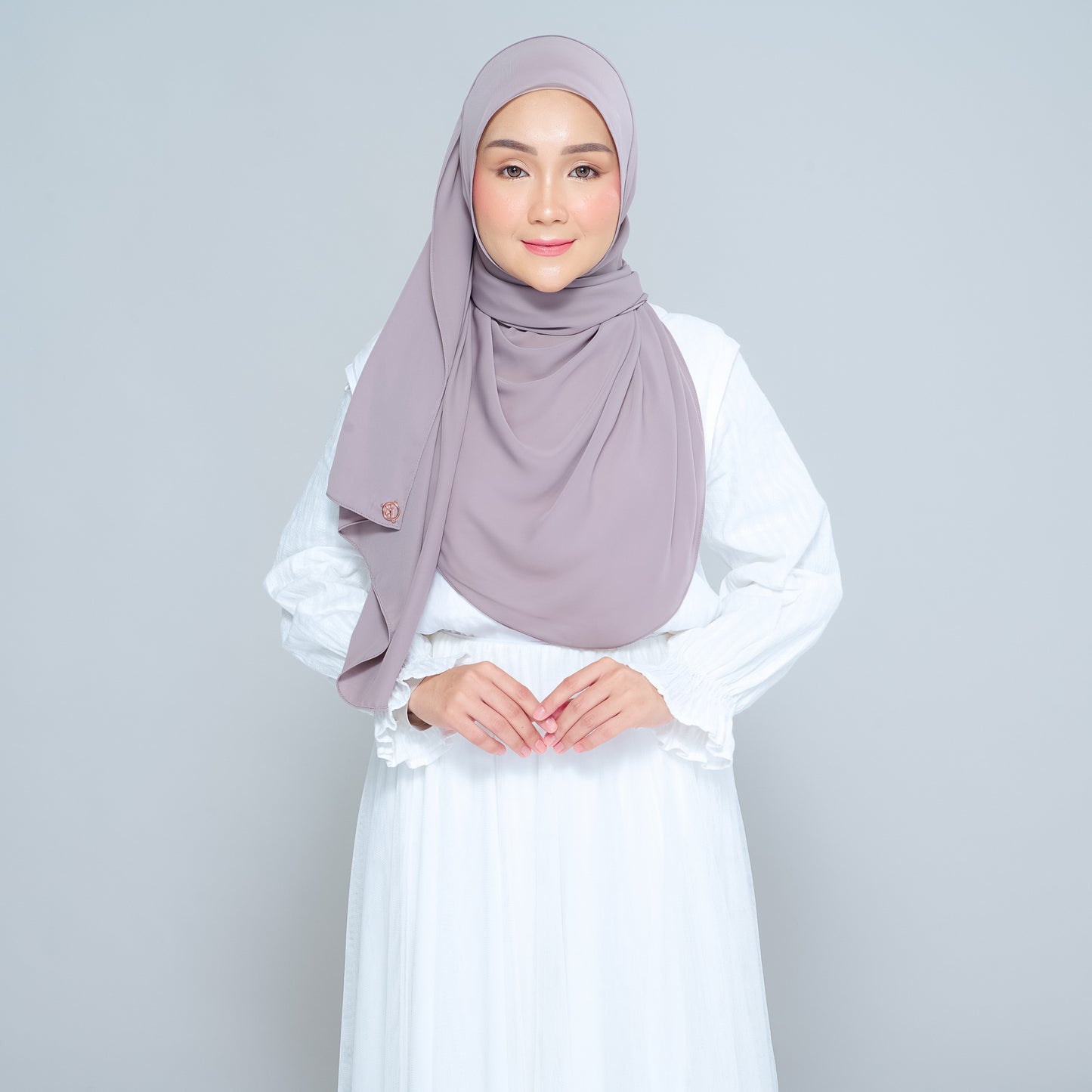 Semi-Instant Sarongje | Chiffon Silk in Ash Taupe