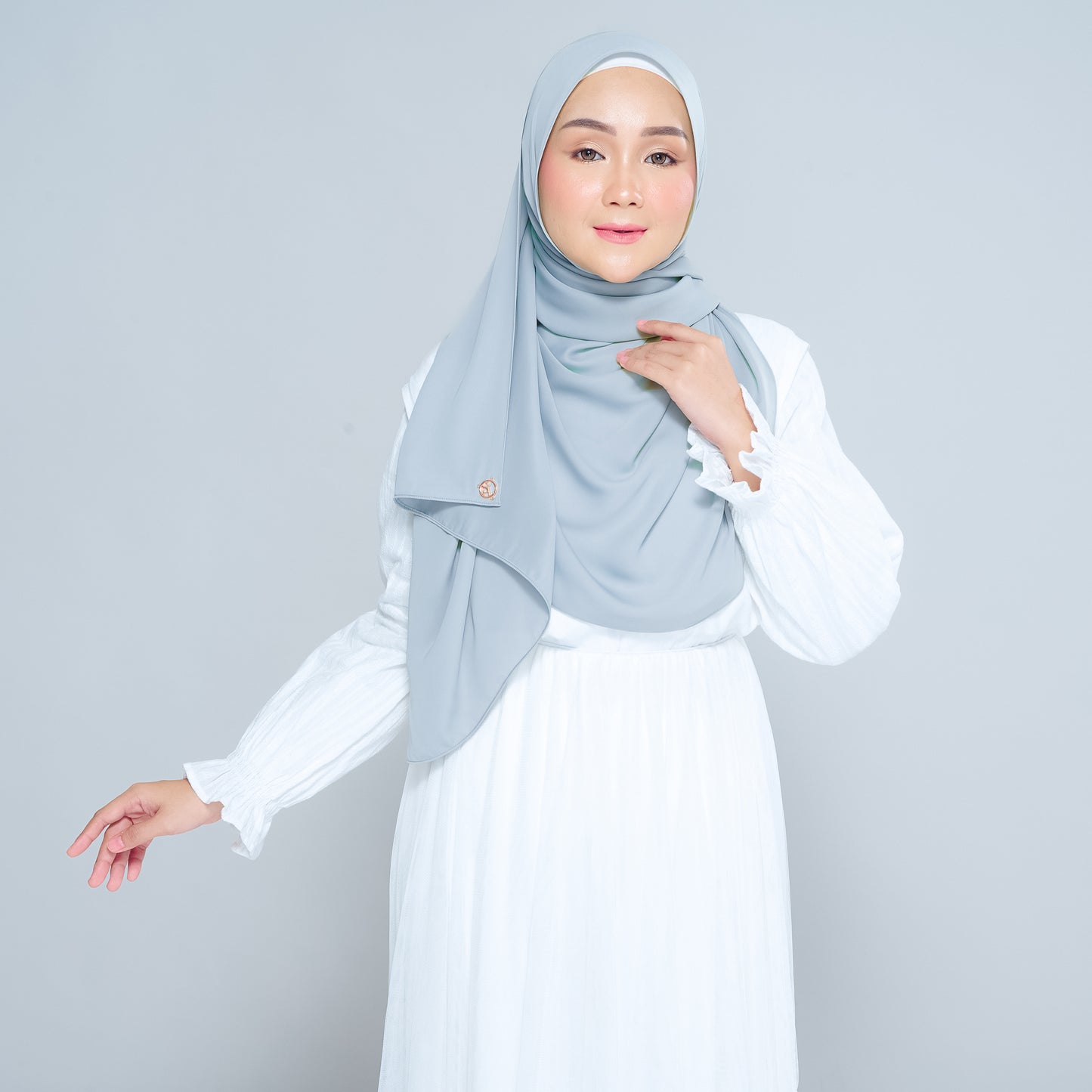 Semi-Instant Sarongje | Chiffon Silk in Dusty Blue