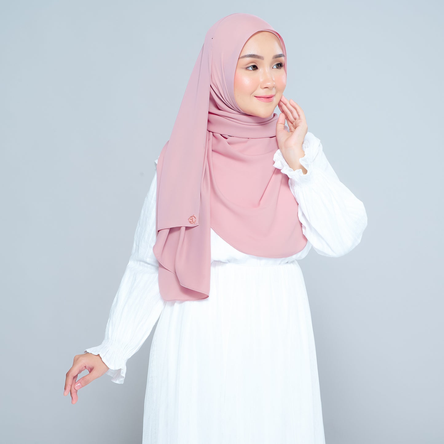Semi-Instant Sarongje | Chiffon Silk in Dusty Pink