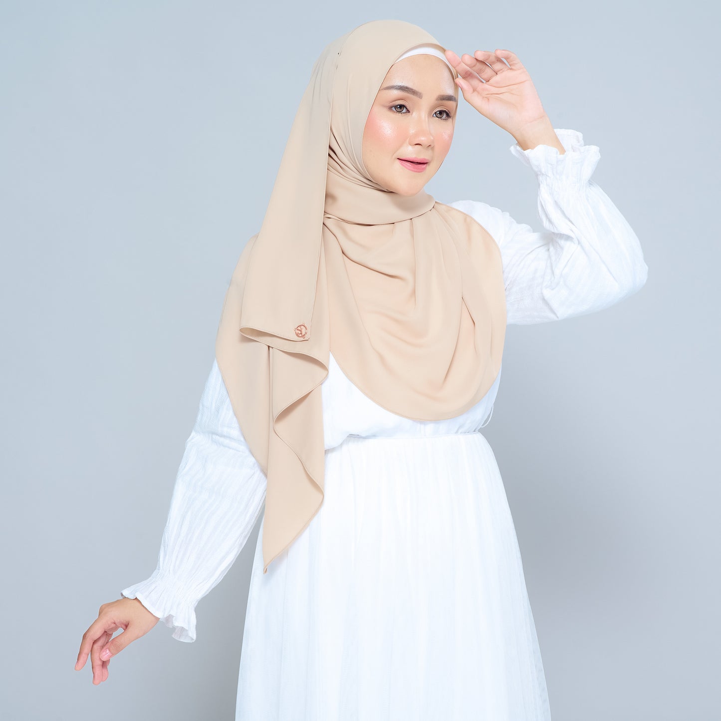 Semi-Instant Sarongje | Chiffon Silk in Latte