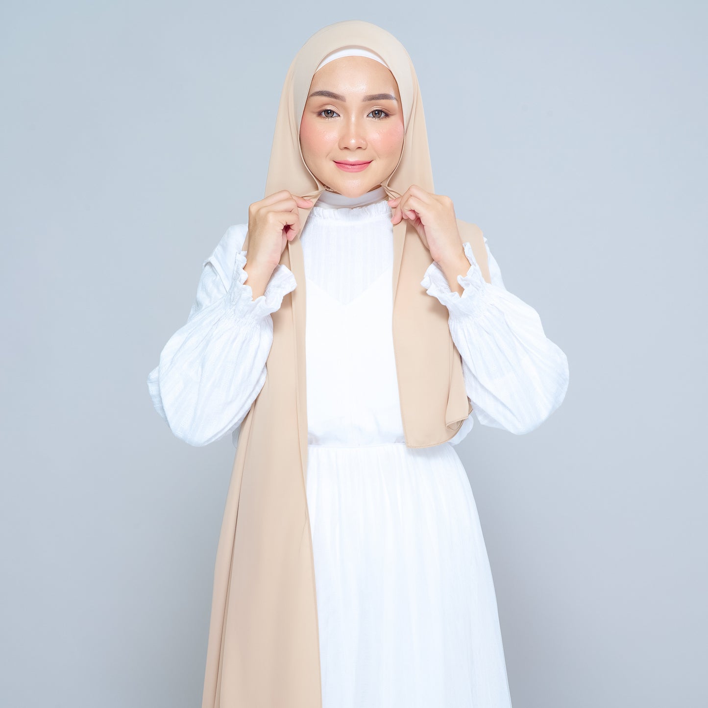 Semi-Instant Sarongje | Chiffon Silk in Latte