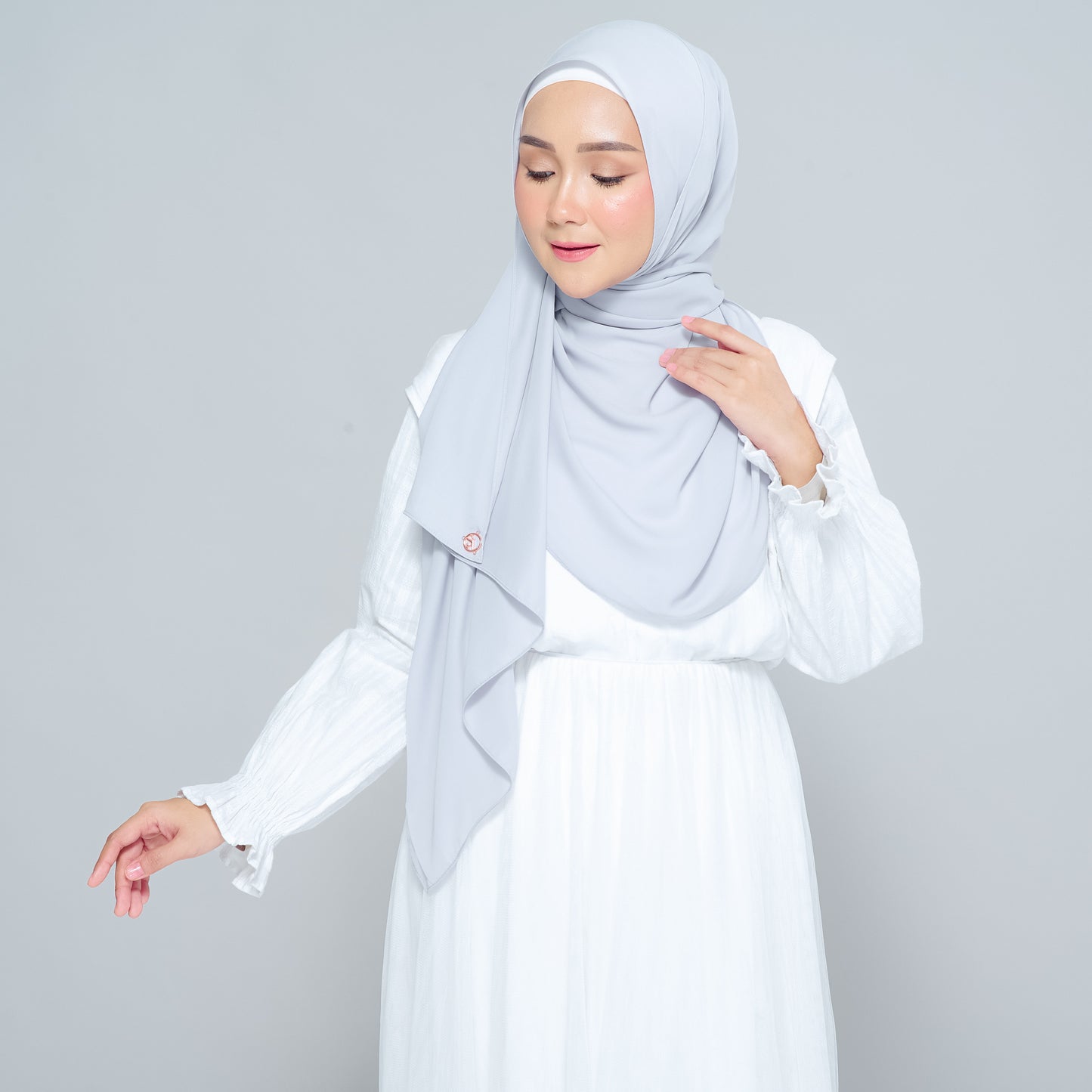 Semi-Instant Sarongje | Chiffon Silk in Light Grey