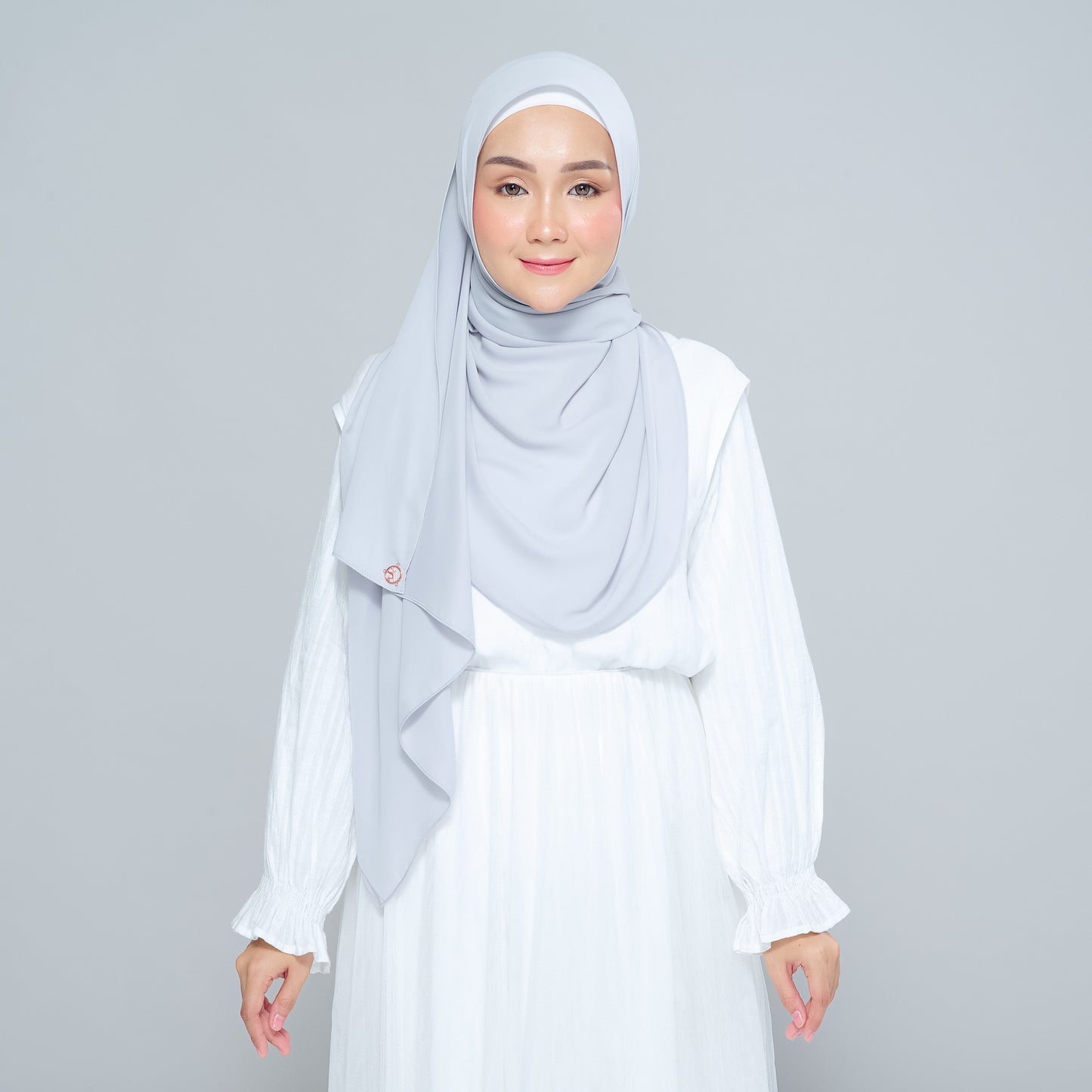 Semi-Instant Sarongje | Chiffon Silk in Light Grey