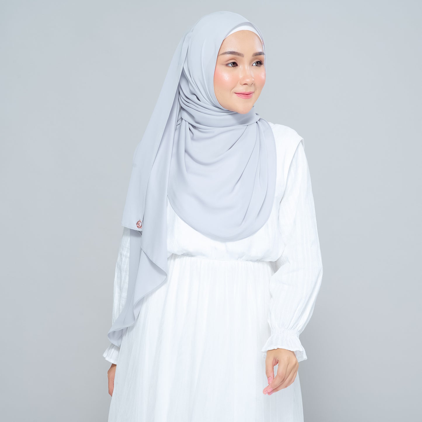 Semi-Instant Sarongje | Chiffon Silk in Light Grey