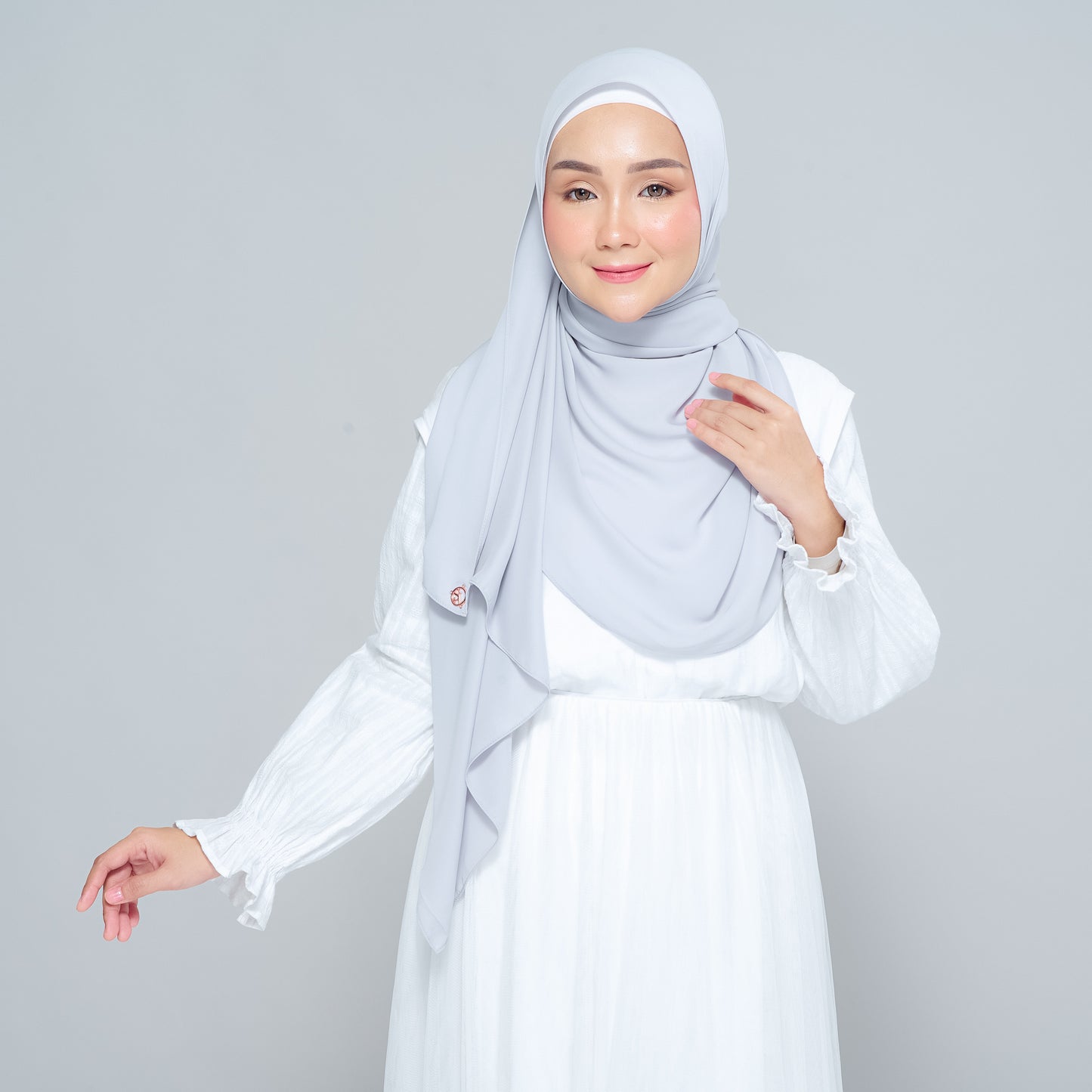 Semi-Instant Sarongje | Chiffon Silk in Light Grey