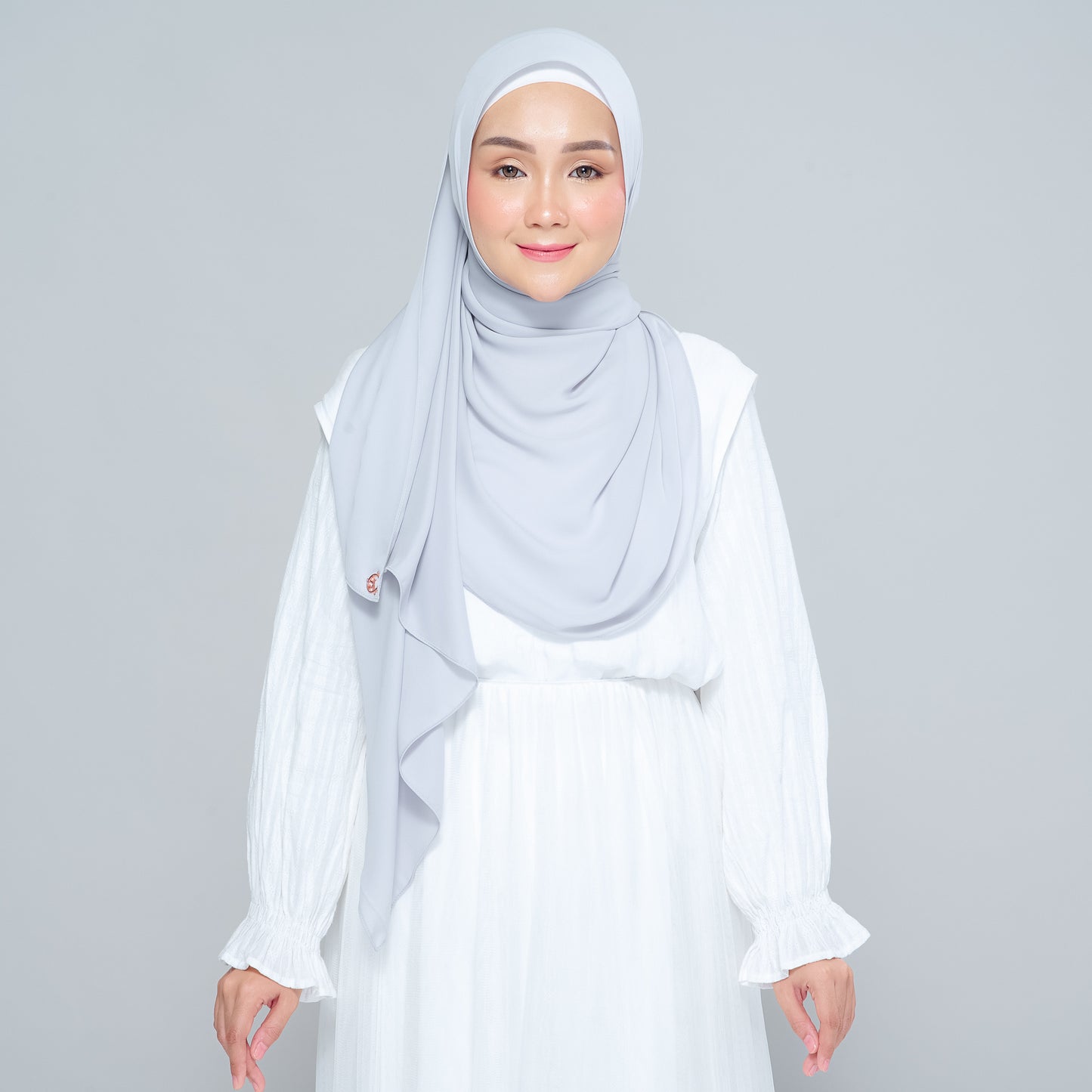 Semi-Instant Sarongje | Chiffon Silk in Light Grey