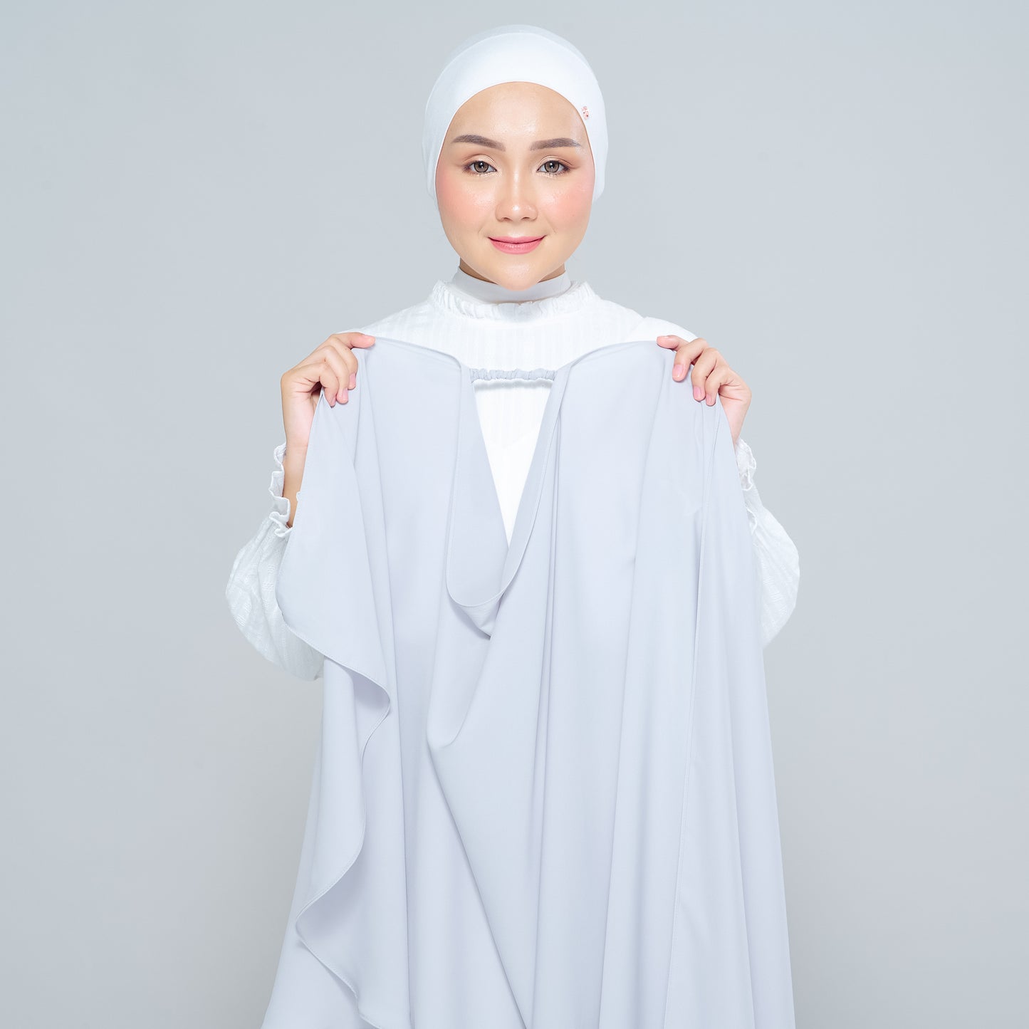 Semi-Instant Sarongje | Chiffon Silk in Light Grey