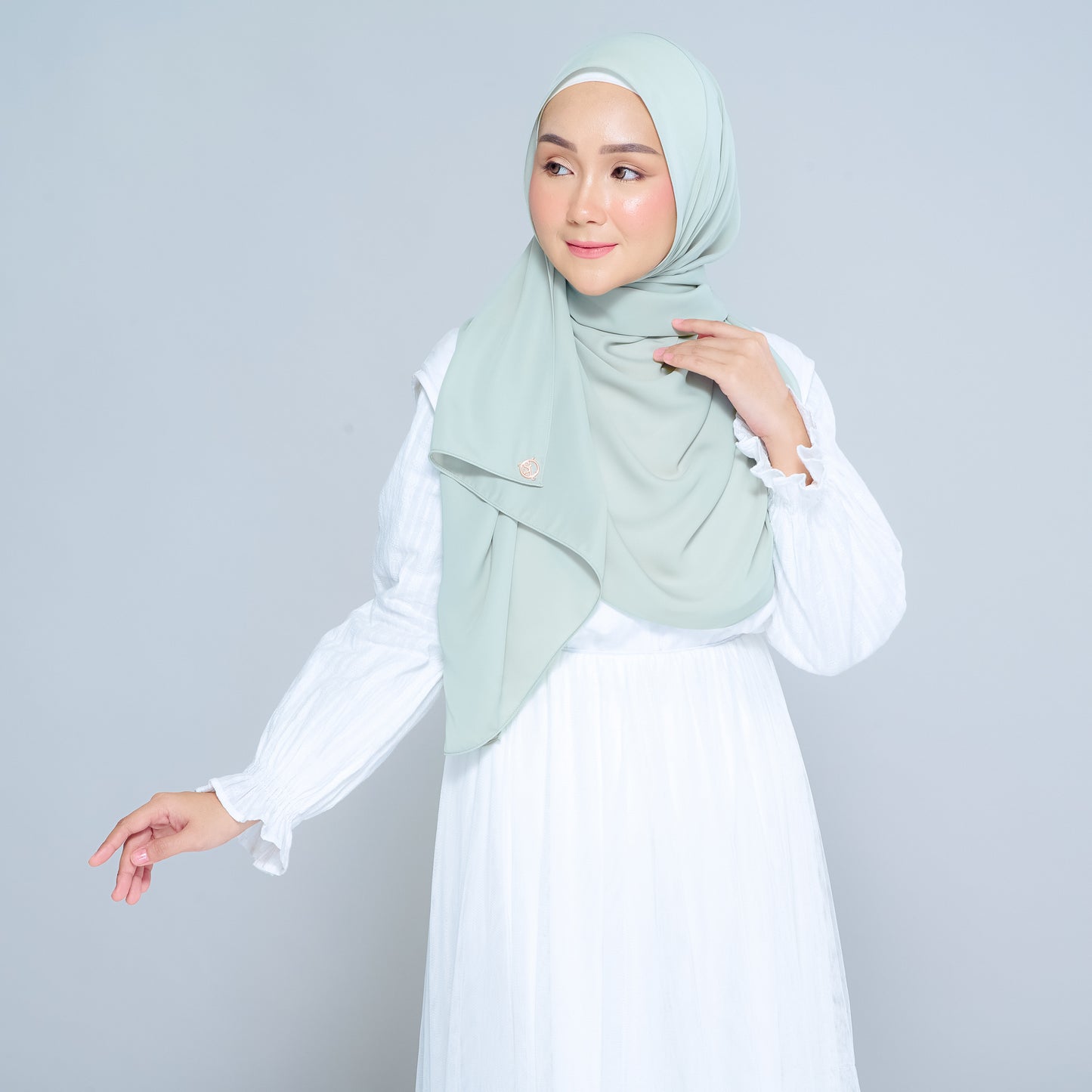 Semi-Instant Sarongje | Chiffon Silk in Matcha Green