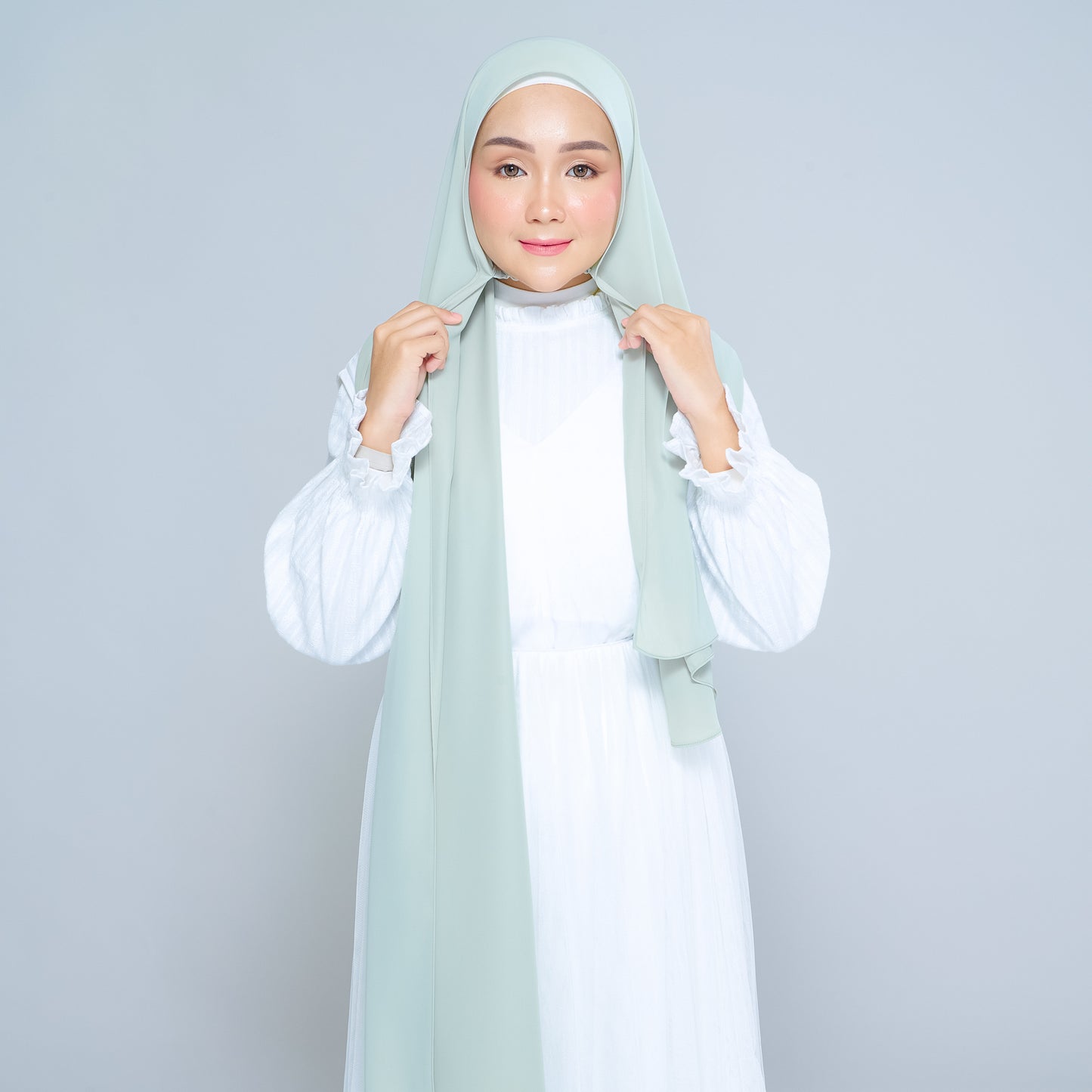 Semi-Instant Sarongje | Chiffon Silk in Matcha Green