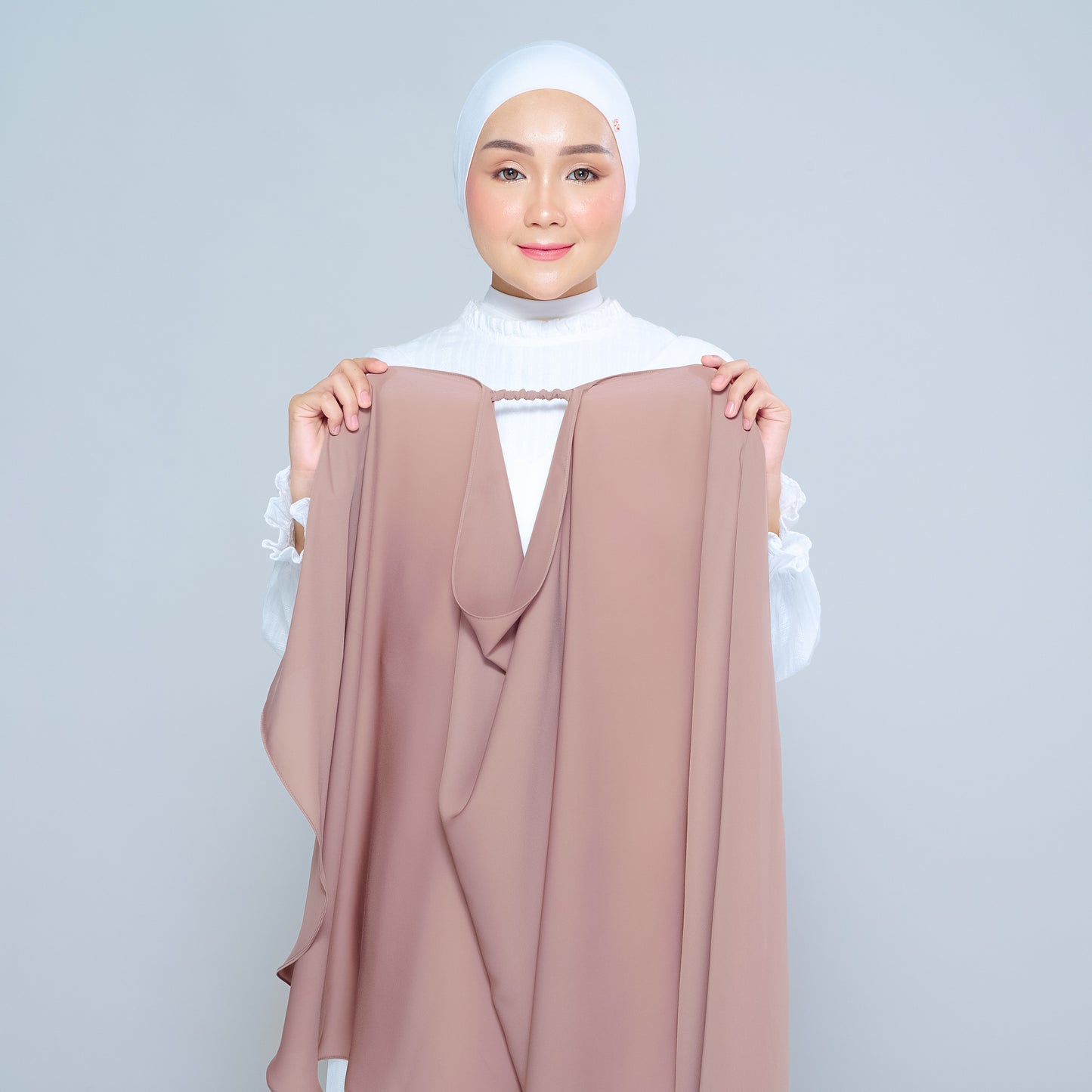 Semi-Instant Sarongje | Chiffon Silk in Mocha Taupe