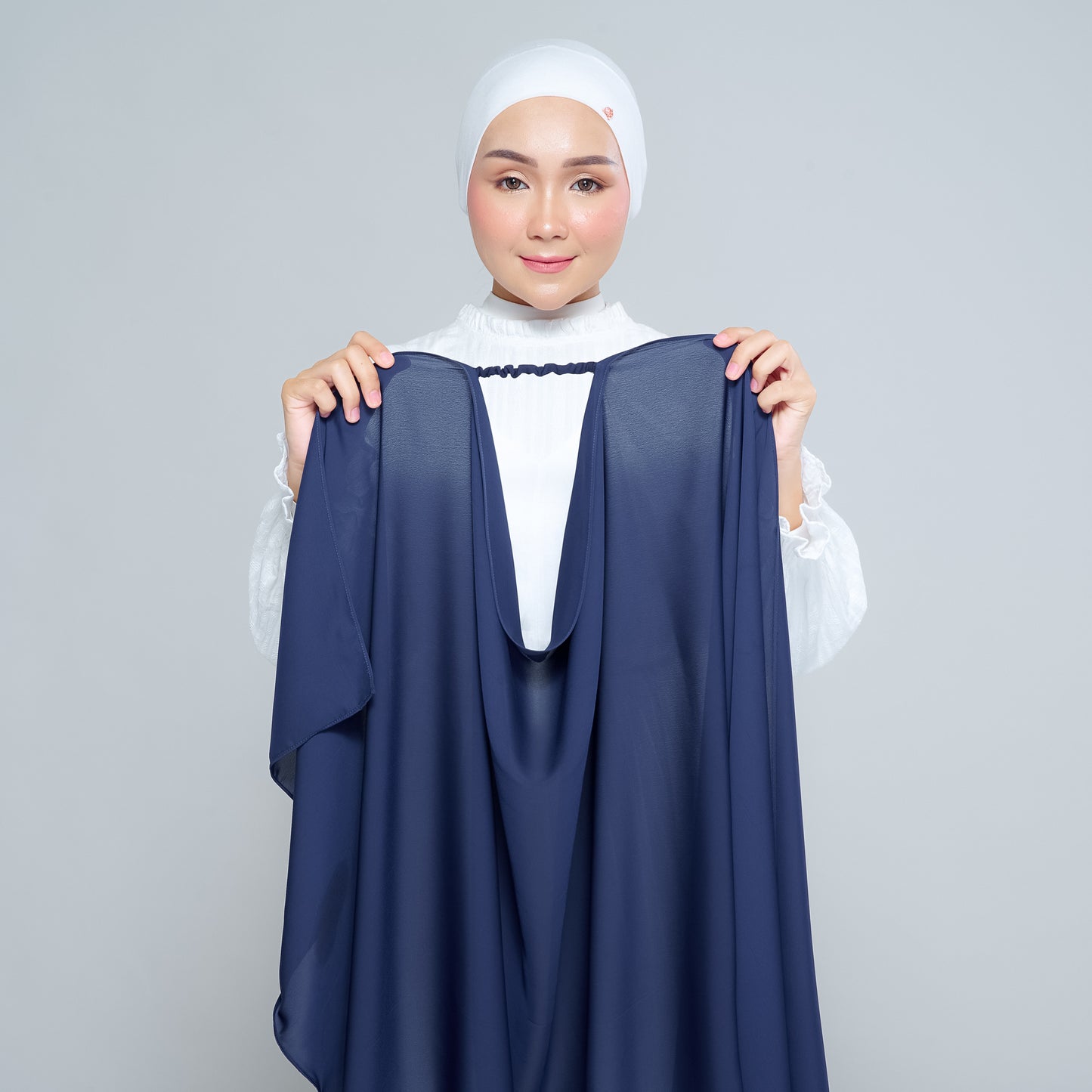 Semi-Instant Sarongje | Chiffon Silk in Navy Blue