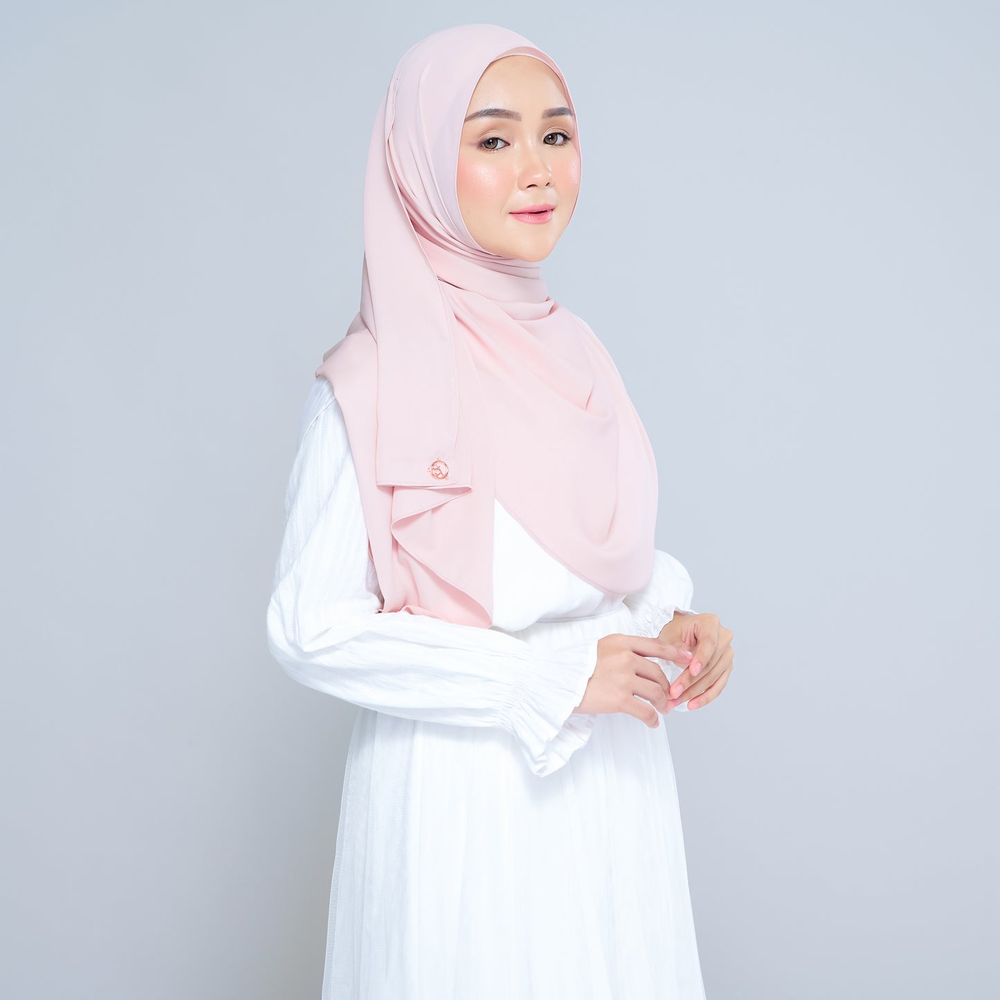 Semi-Instant Sarongje | Chiffon Silk in Nude Pink