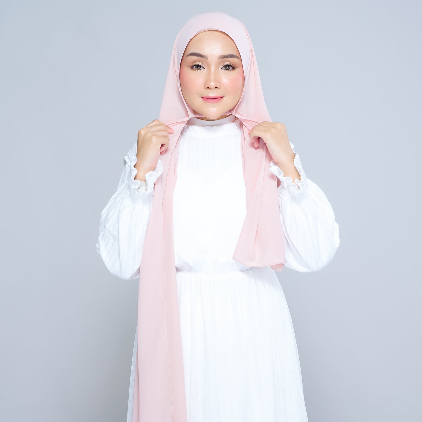 Semi-Instant Sarongje | Chiffon Silk in Nude Pink