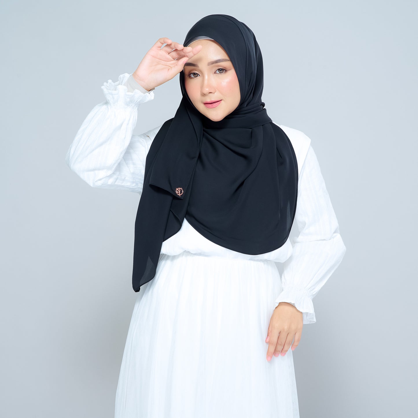 Semi-Instant Sarongje | Chiffon Silk in Pitch Black
