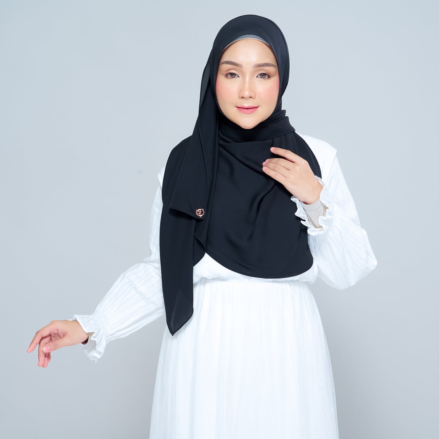 Semi-Instant Sarongje | Chiffon Silk in Pitch Black