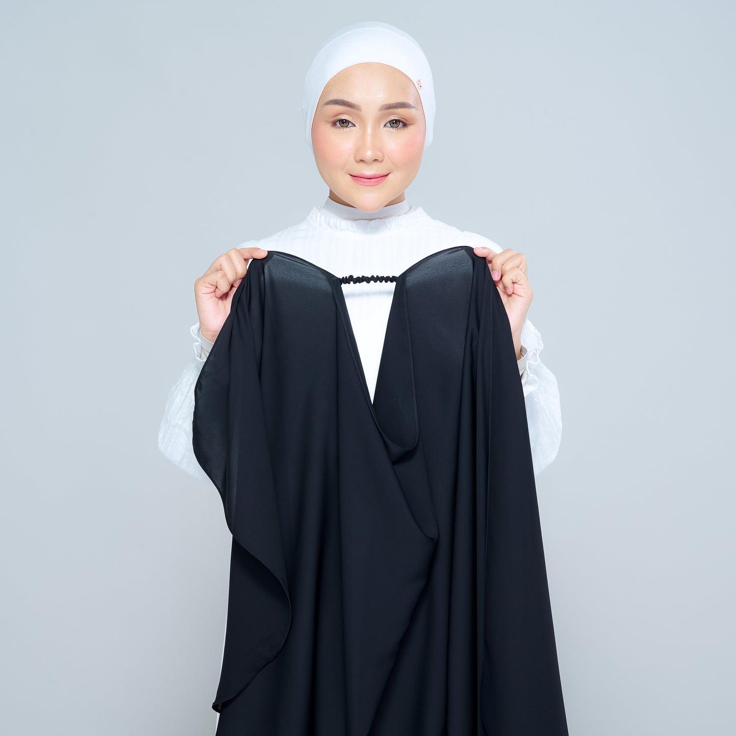 Semi-Instant Sarongje | Chiffon Silk in Pitch Black