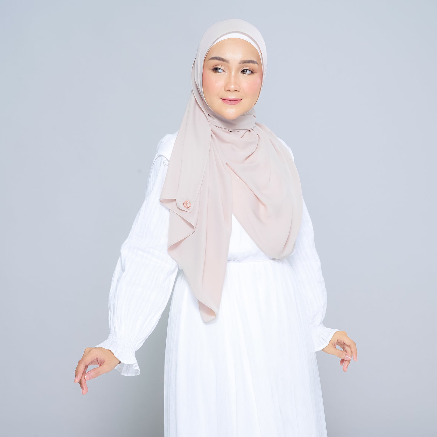 Semi-Instant Sarongje | Chiffon Silk in Sand