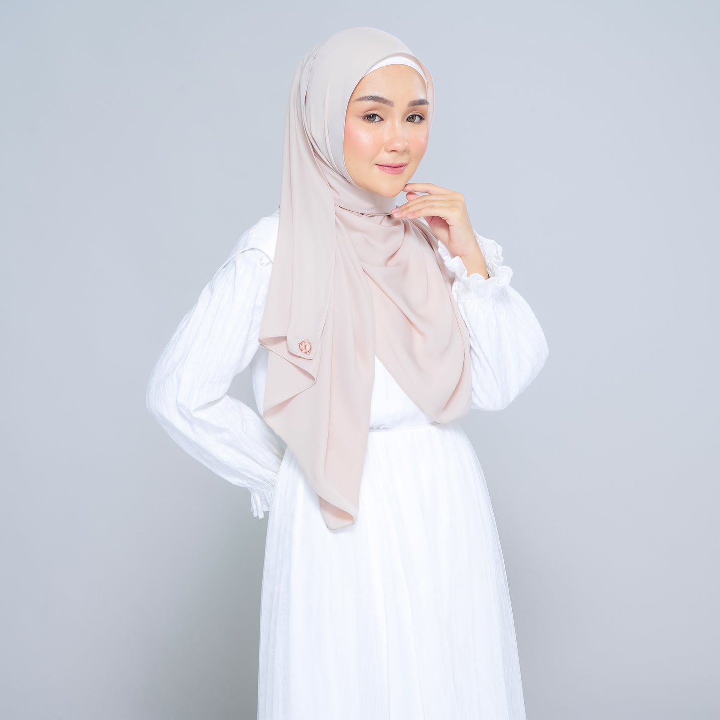 Semi-Instant Sarongje | Chiffon Silk in Sand