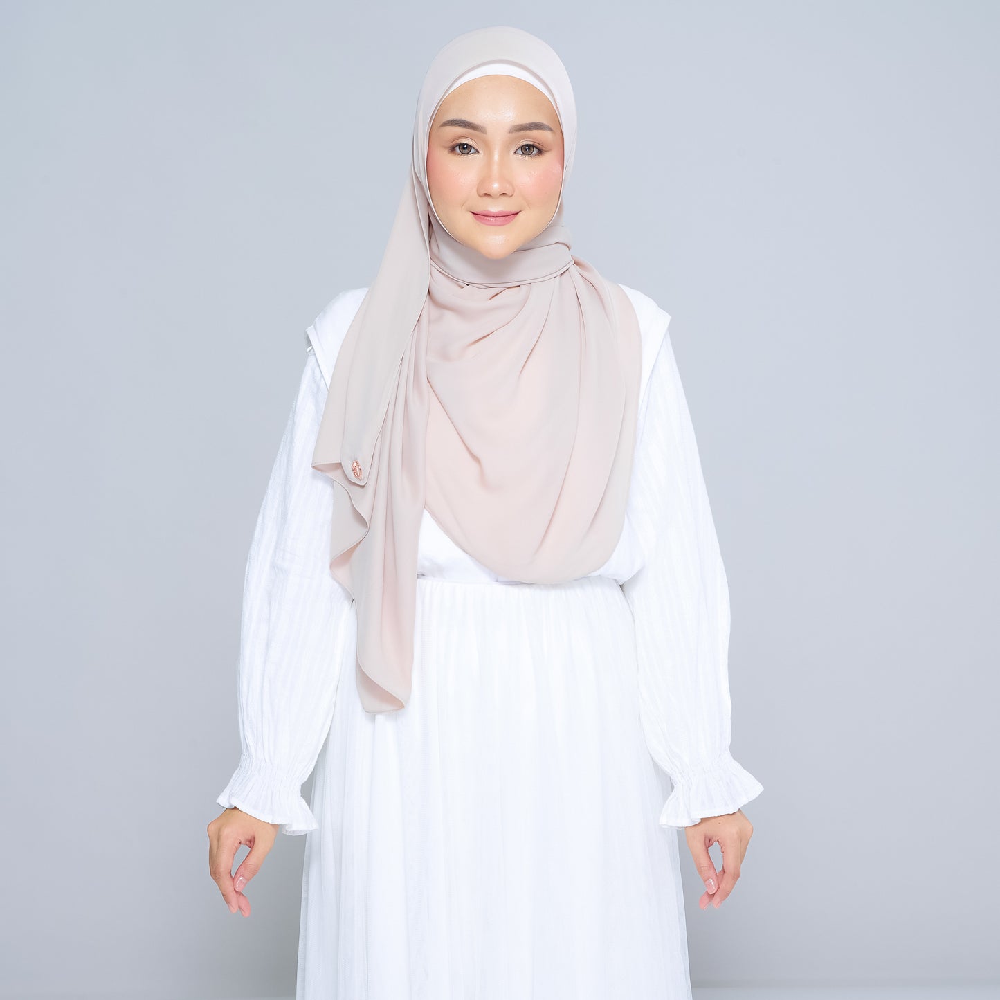 Semi-Instant Sarongje | Chiffon Silk in Sand