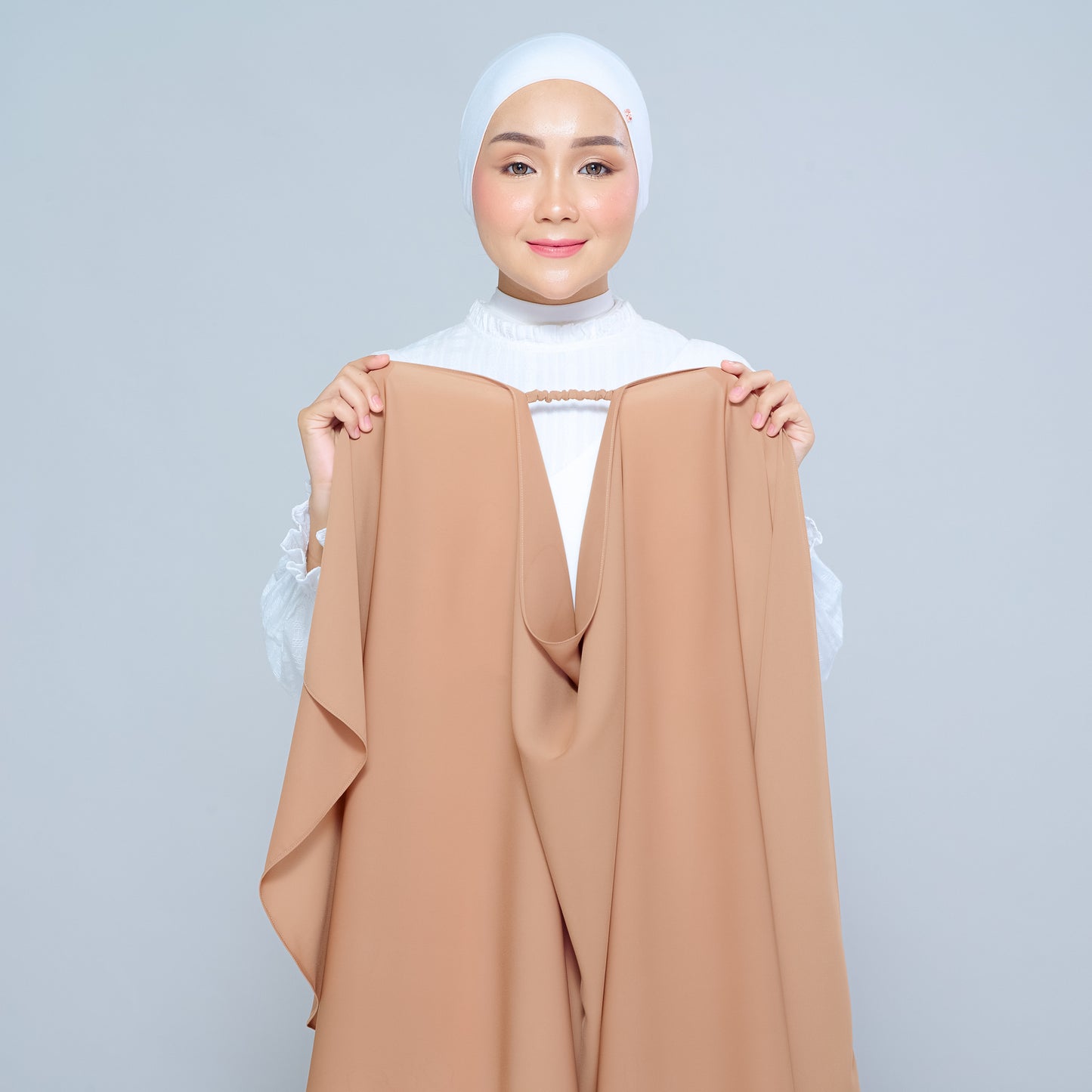 Semi-Instant Sarongje | Chiffon Silk in Tan
