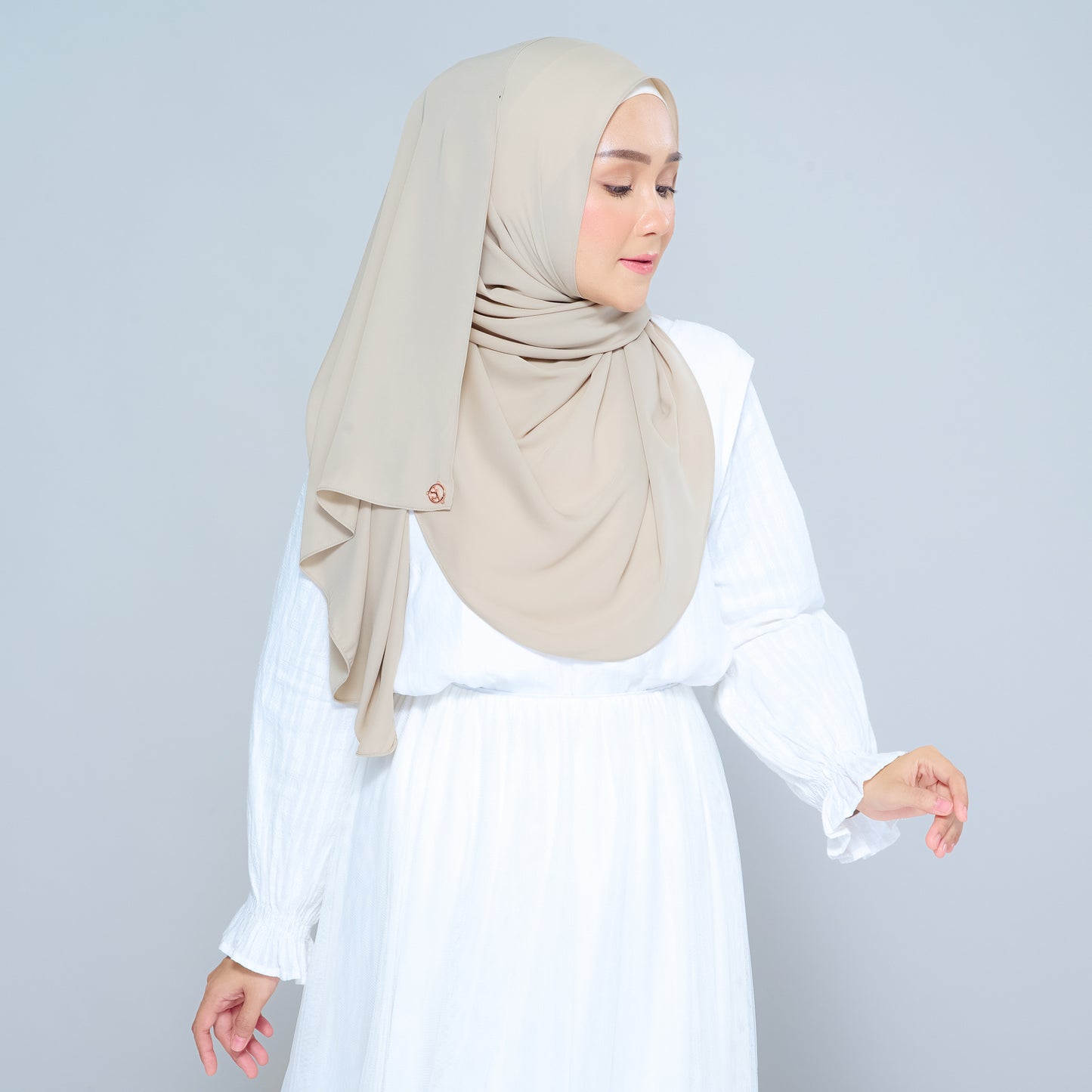 Semi-Instant Sarongje | Chiffon Silk in Taupe