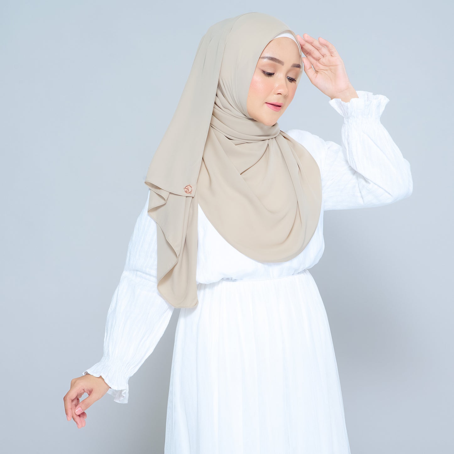 Semi-Instant Sarongje | Chiffon Silk in Taupe