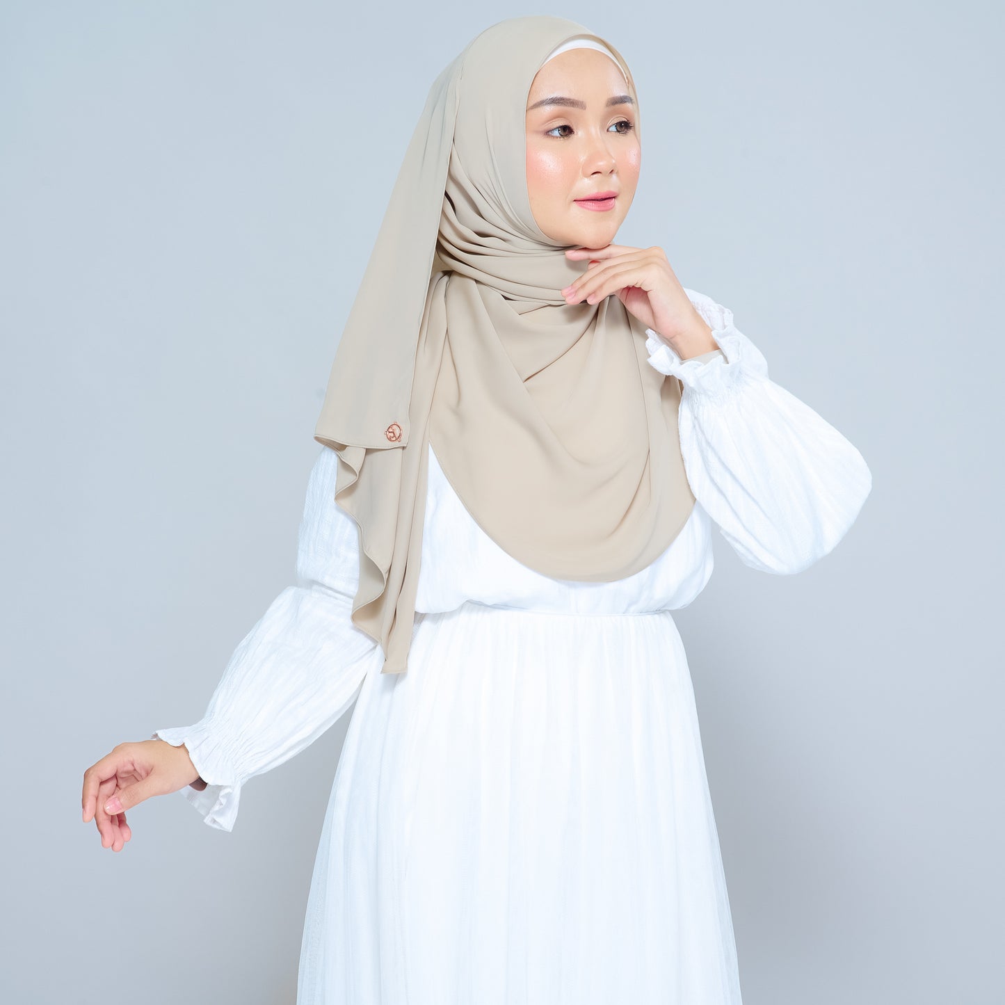 Semi-Instant Sarongje | Chiffon Silk in Taupe
