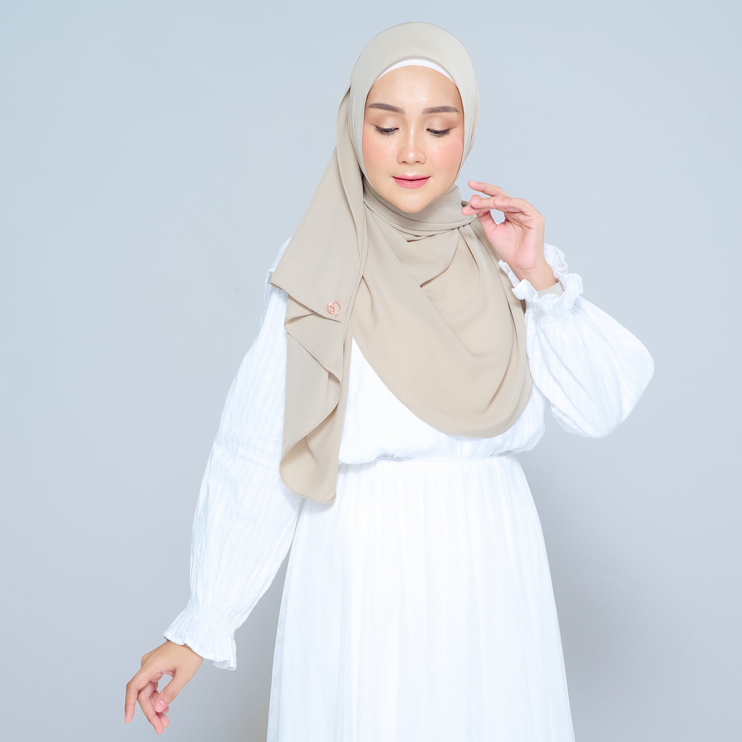 Semi-Instant Sarongje | Chiffon Silk in Taupe