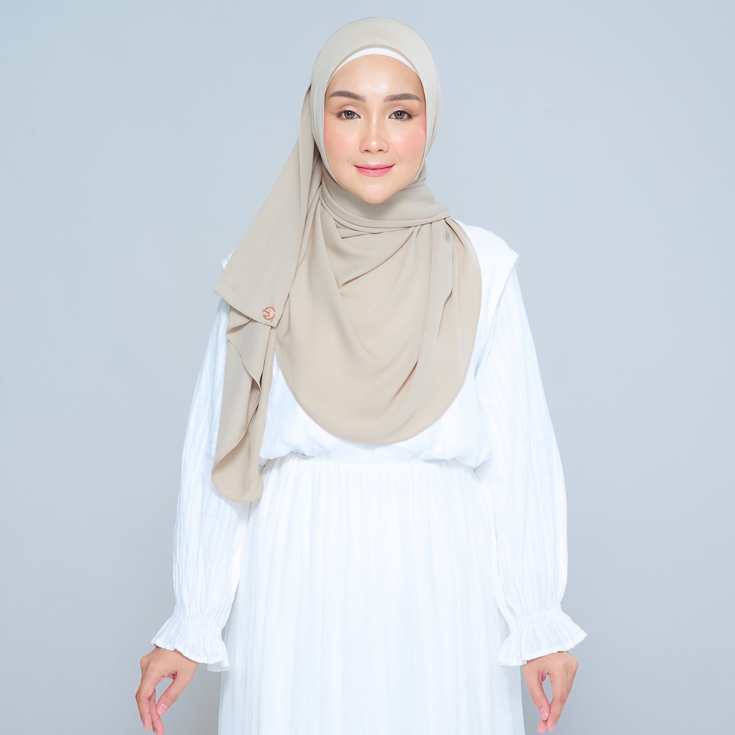 Semi-Instant Sarongje | Chiffon Silk in Taupe