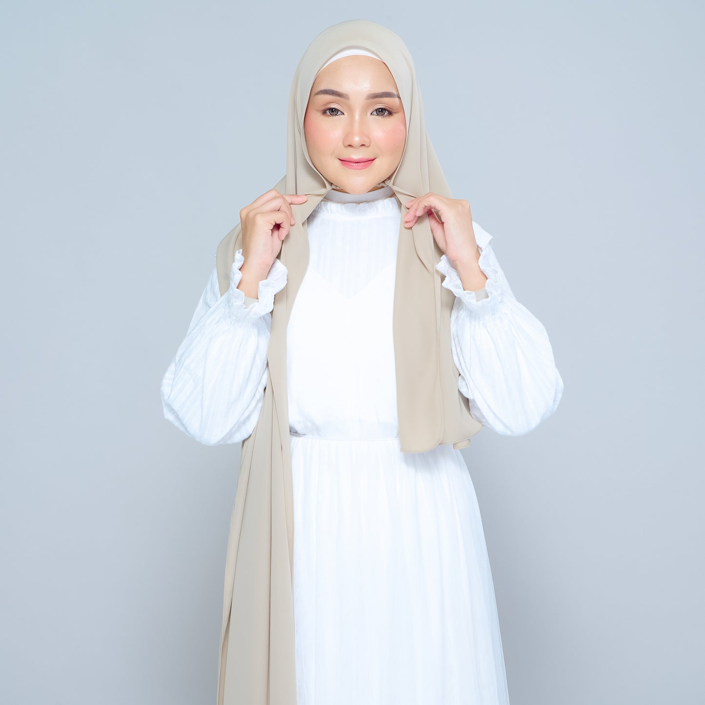 Semi-Instant Sarongje | Chiffon Silk in Taupe