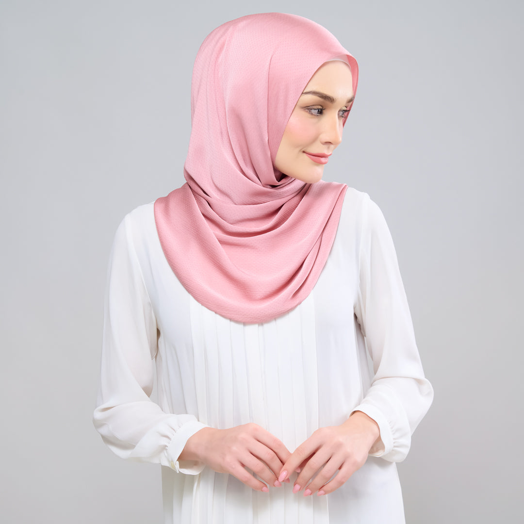 Scarlet Silk Shawl in Strawberry Pink