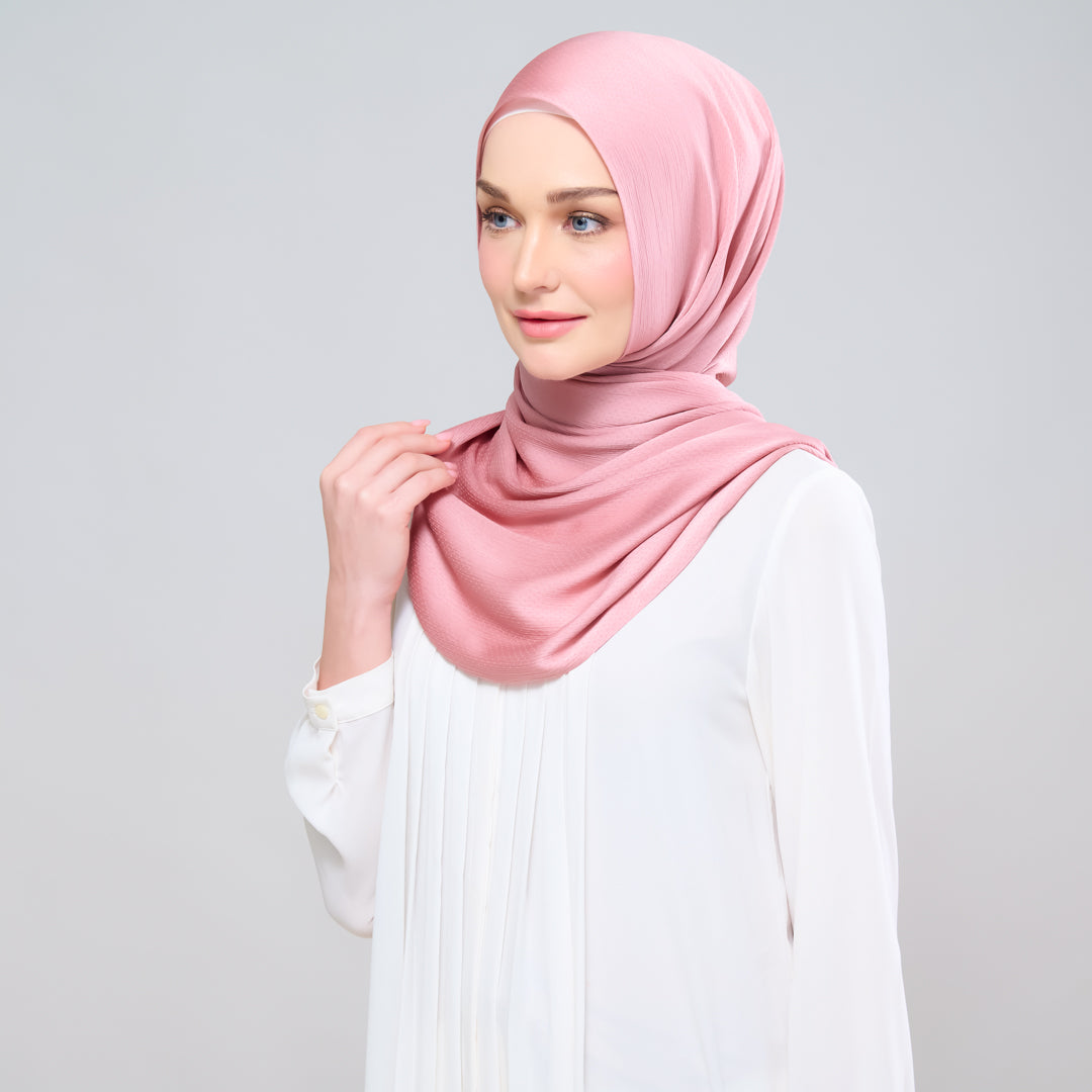 Scarlet Silk Shawl in Strawberry Pink