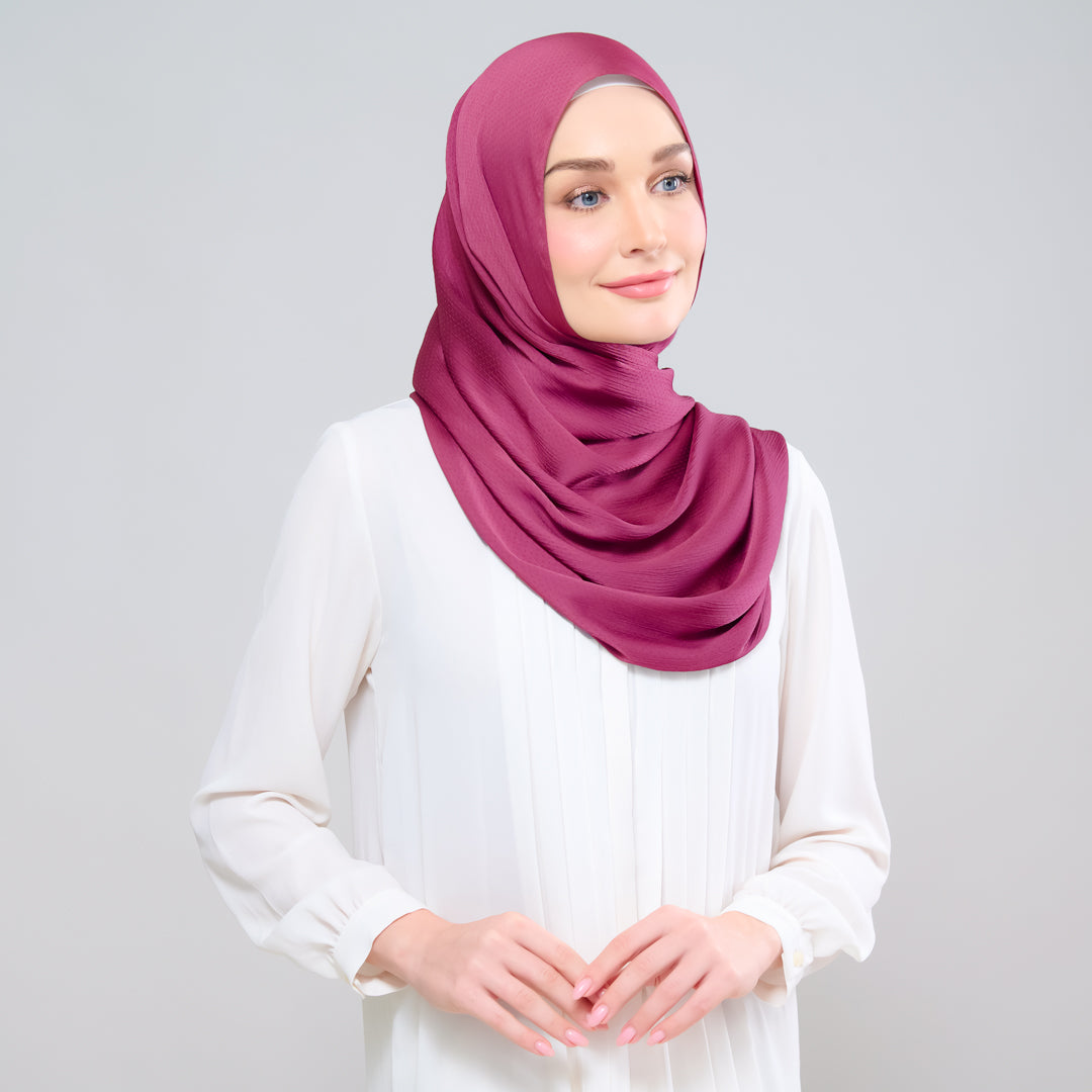 Scarlet Silk Shawl in Rosewood