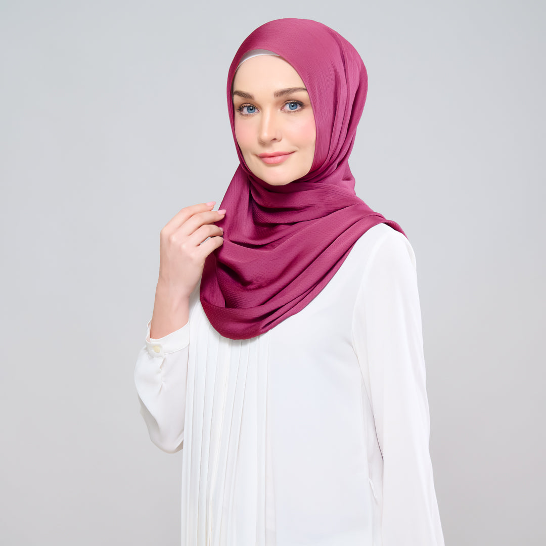 Scarlet Silk Shawl in Rosewood