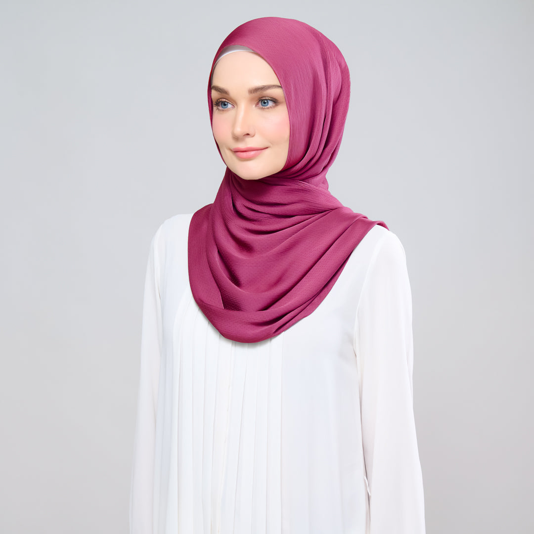 Scarlet Silk Shawl in Rosewood