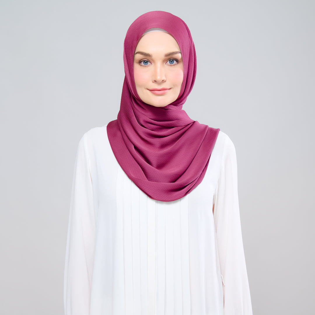 Scarlet Silk Shawl in Rosewood