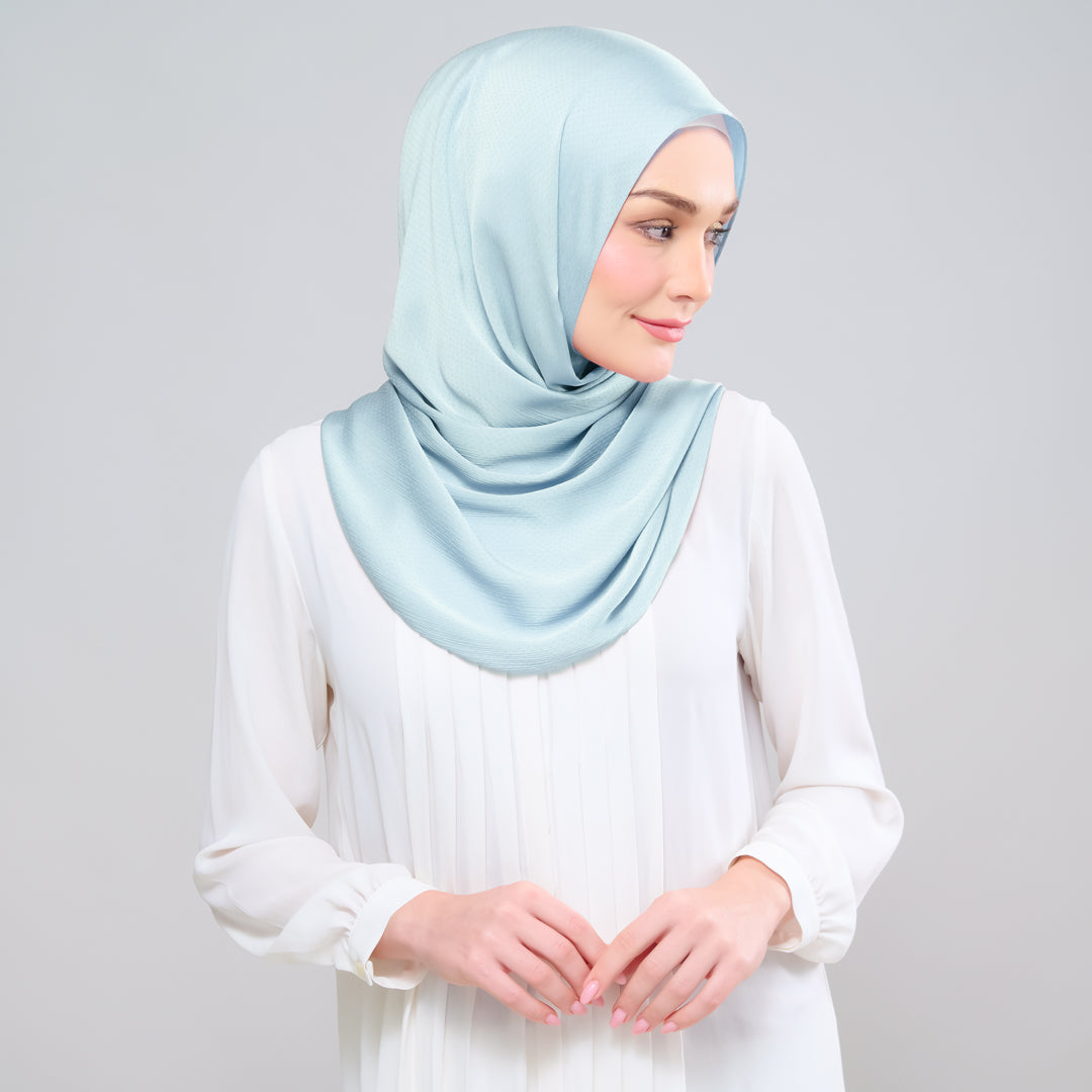 Scarlet Silk Shawl in Baby Blue